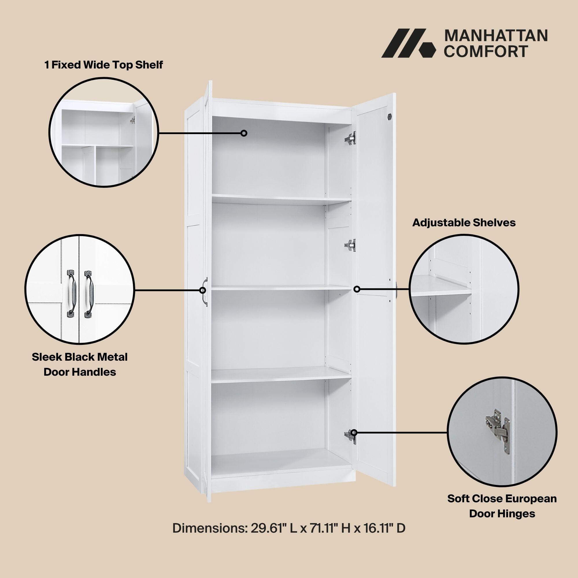 Manhattan Comfort Cornelia Storage Closet 59" Width, White, large