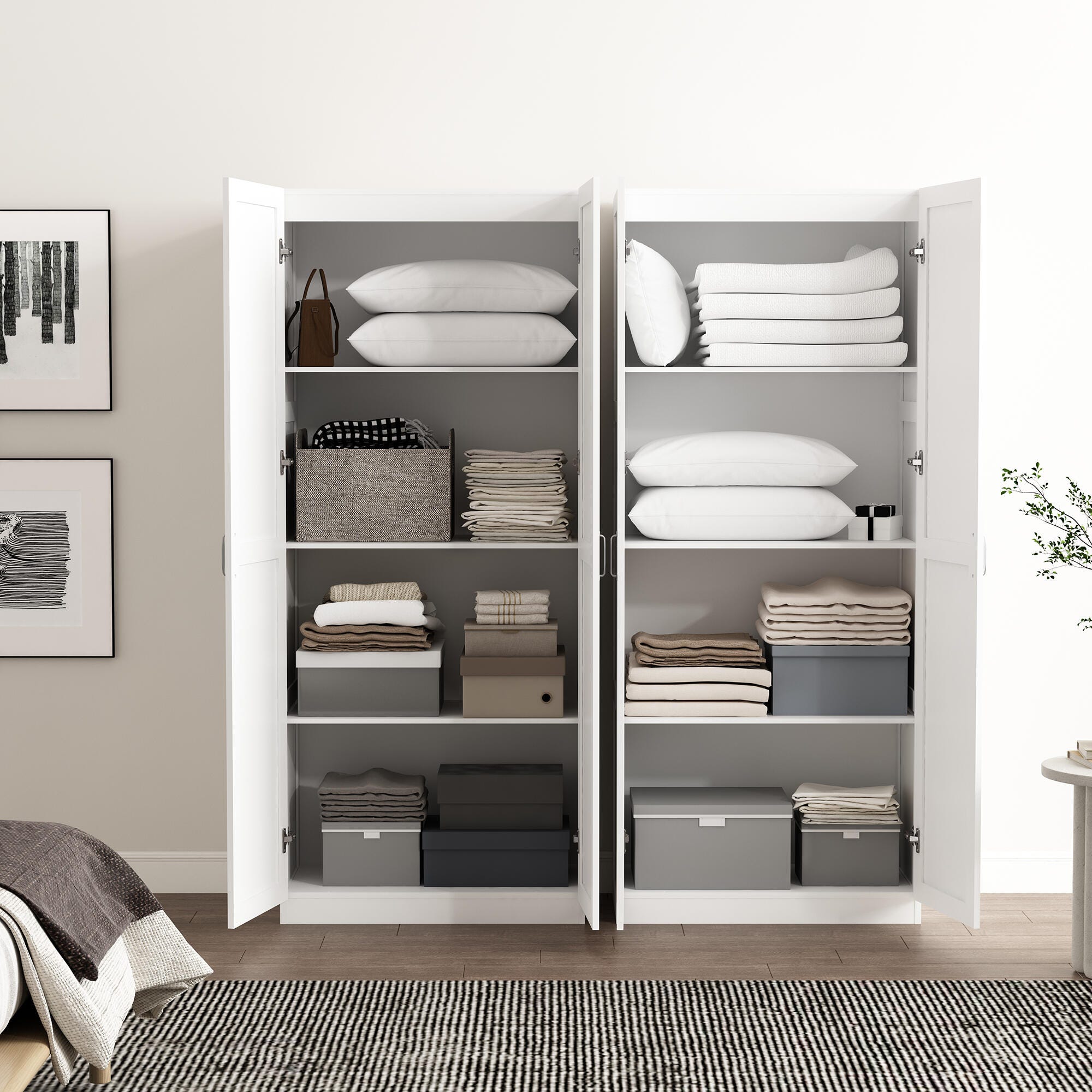 Manhattan Comfort Cornelia Storage Closet 59" Width, White, large
