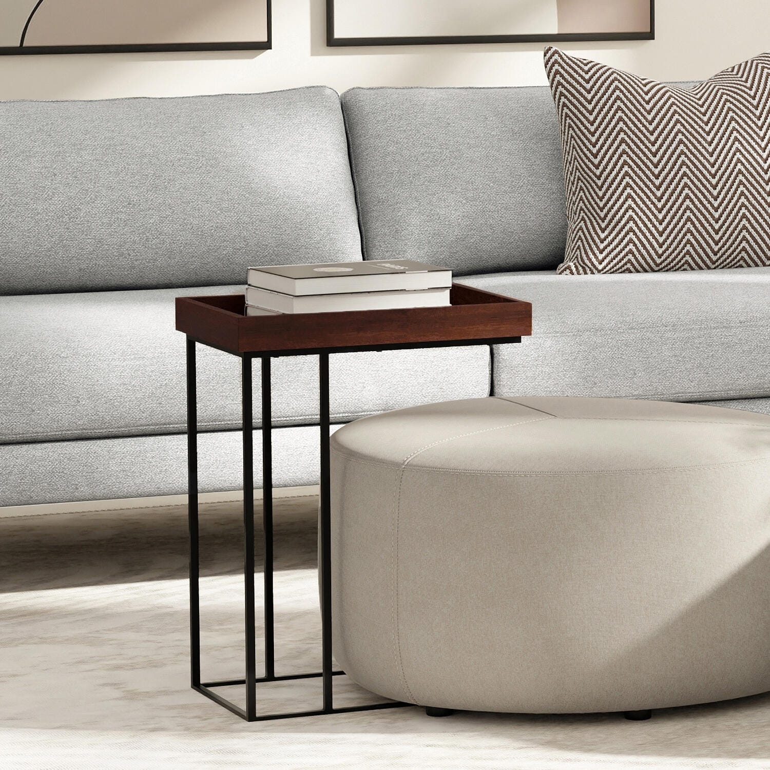 Simpli Home Gallagher C-Shaped End Table, , large
