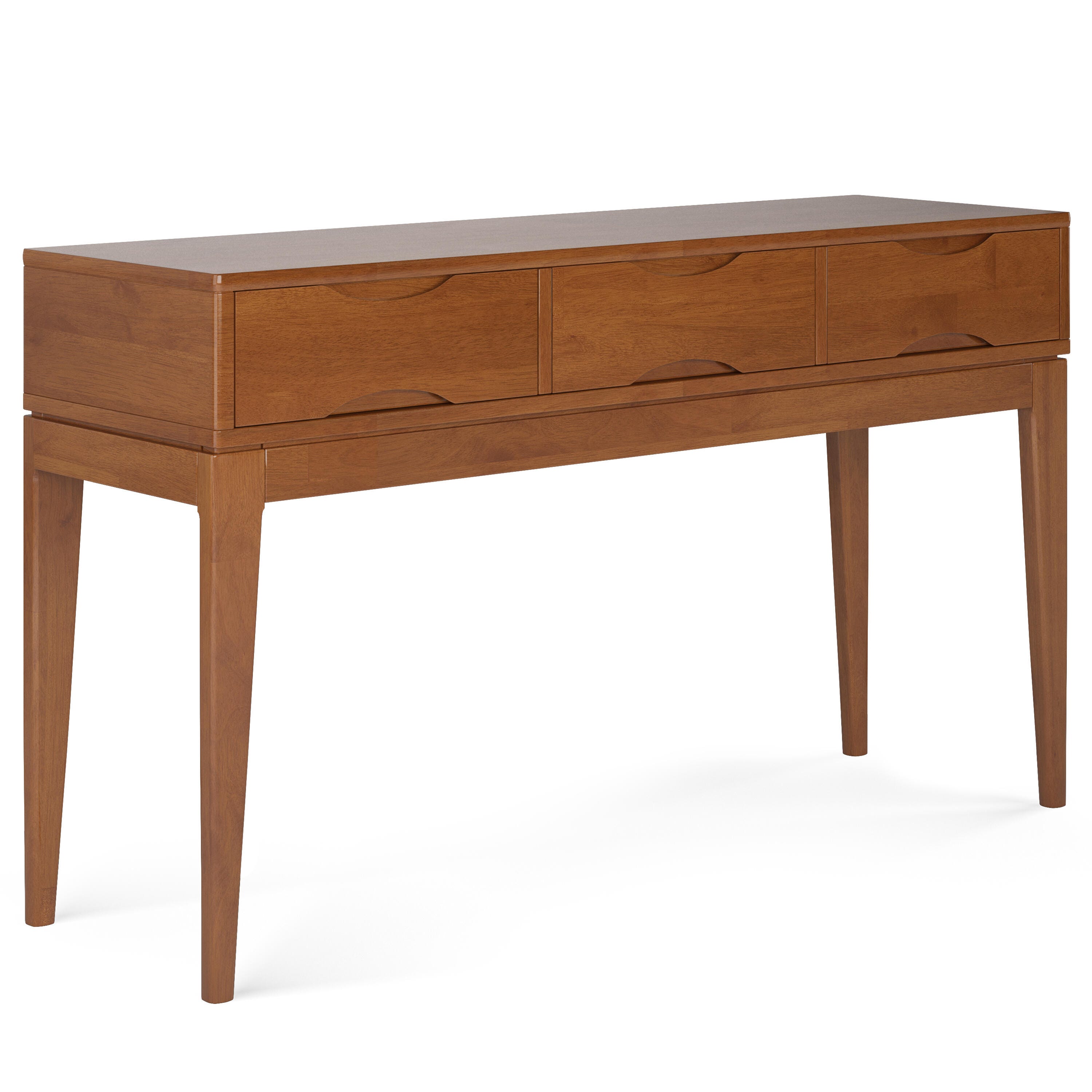 Simpli Home Harper Console Sofa Table, Teak Brown, large
