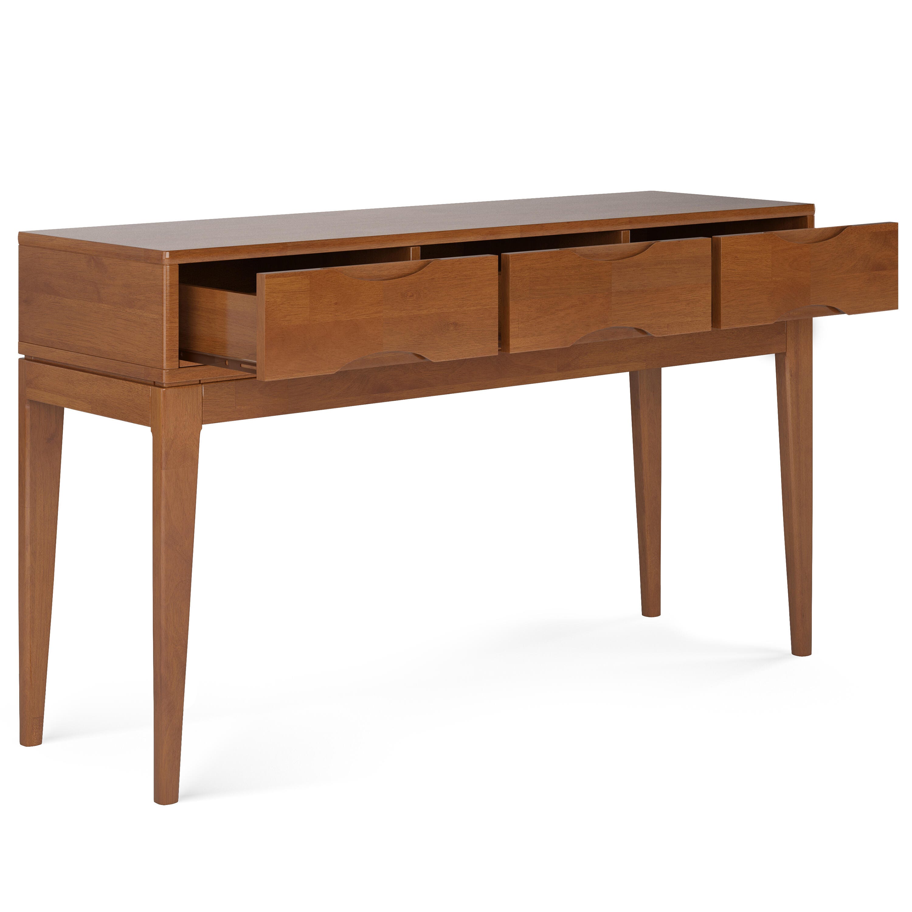 Simpli Home Harper Console Sofa Table, Teak Brown, large