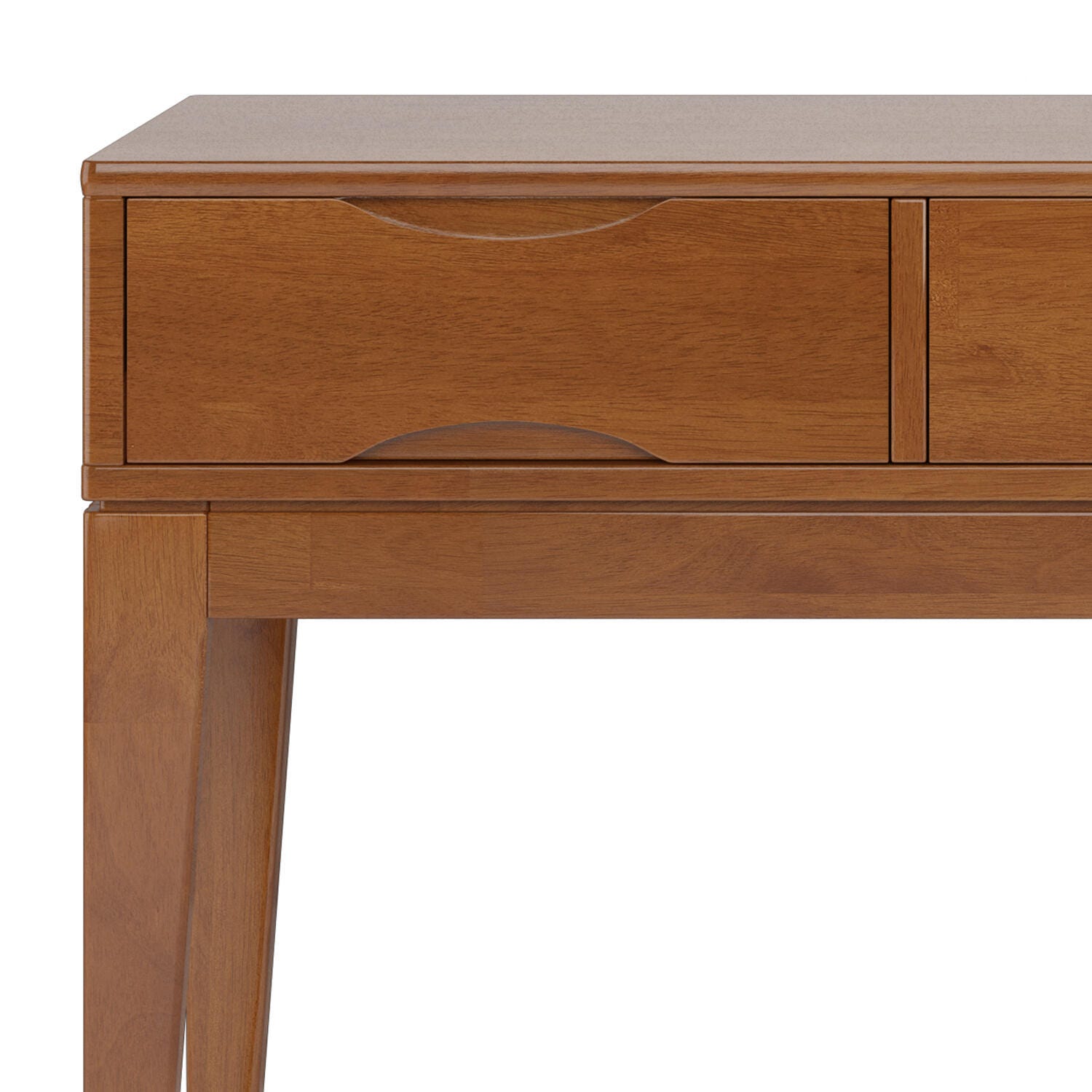 Simpli Home Harper Console Sofa Table, Teak Brown, large