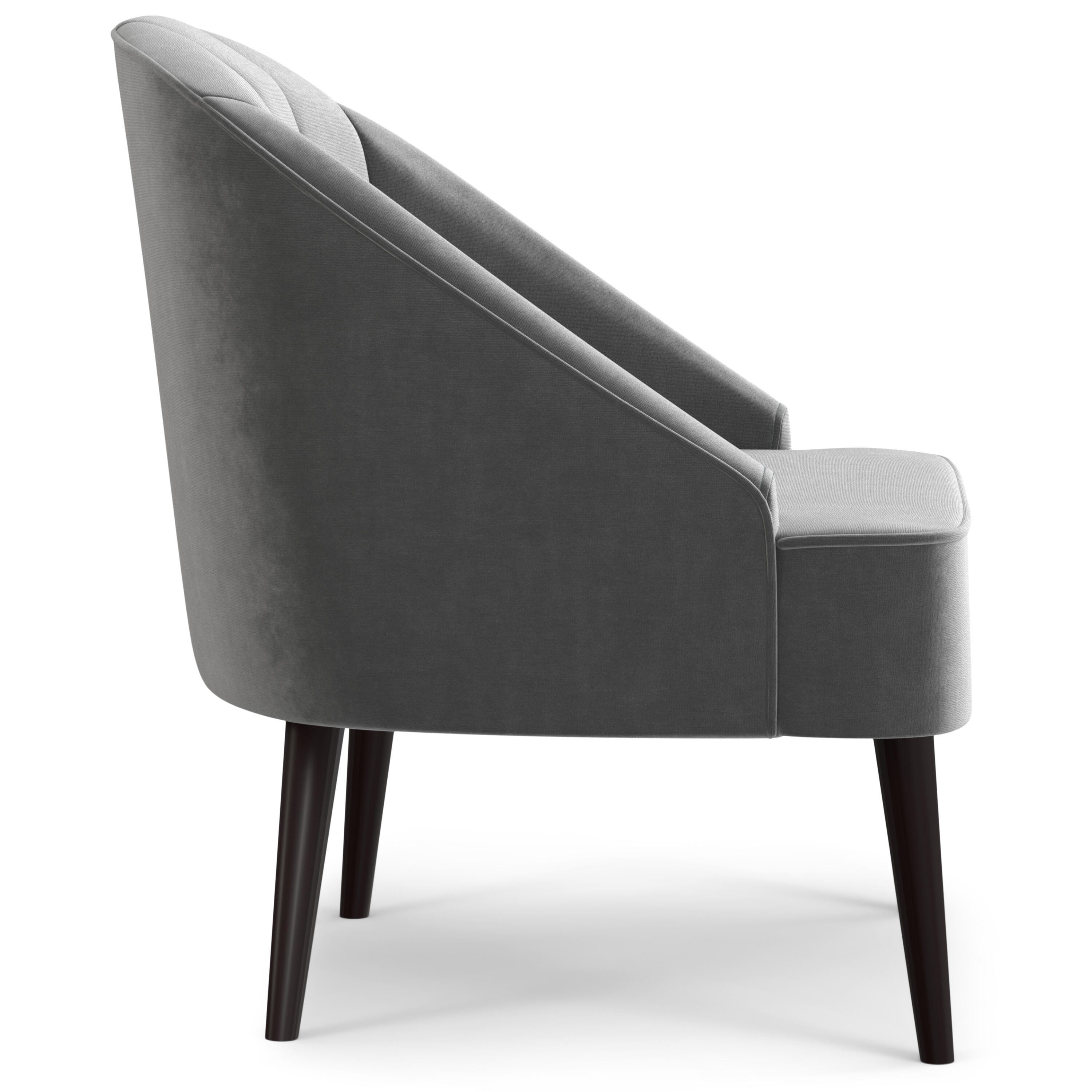 Simpli Home Harrah Accent Chair, Smoky Gray, large