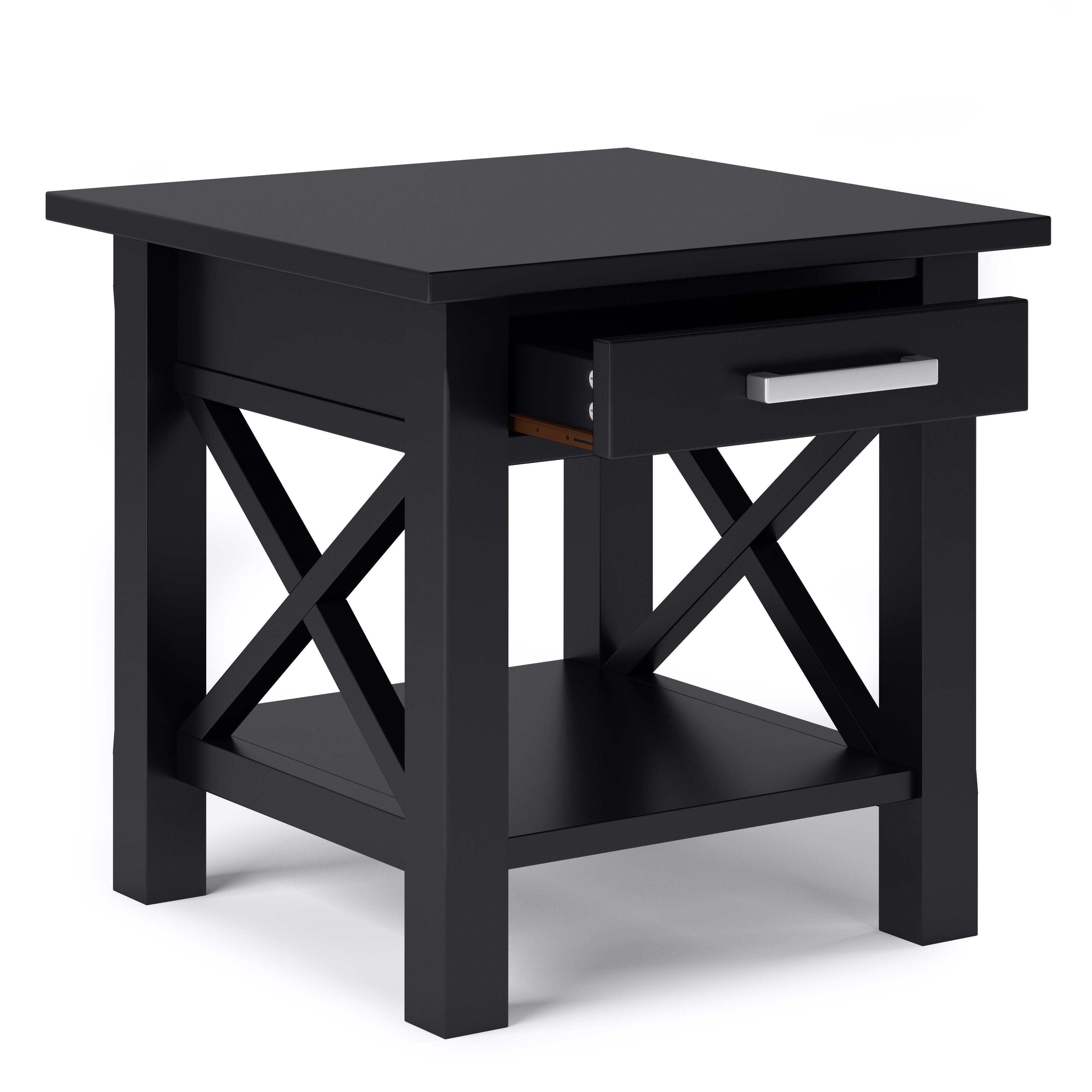 Simpli Home Kitchener End Table, Black, large