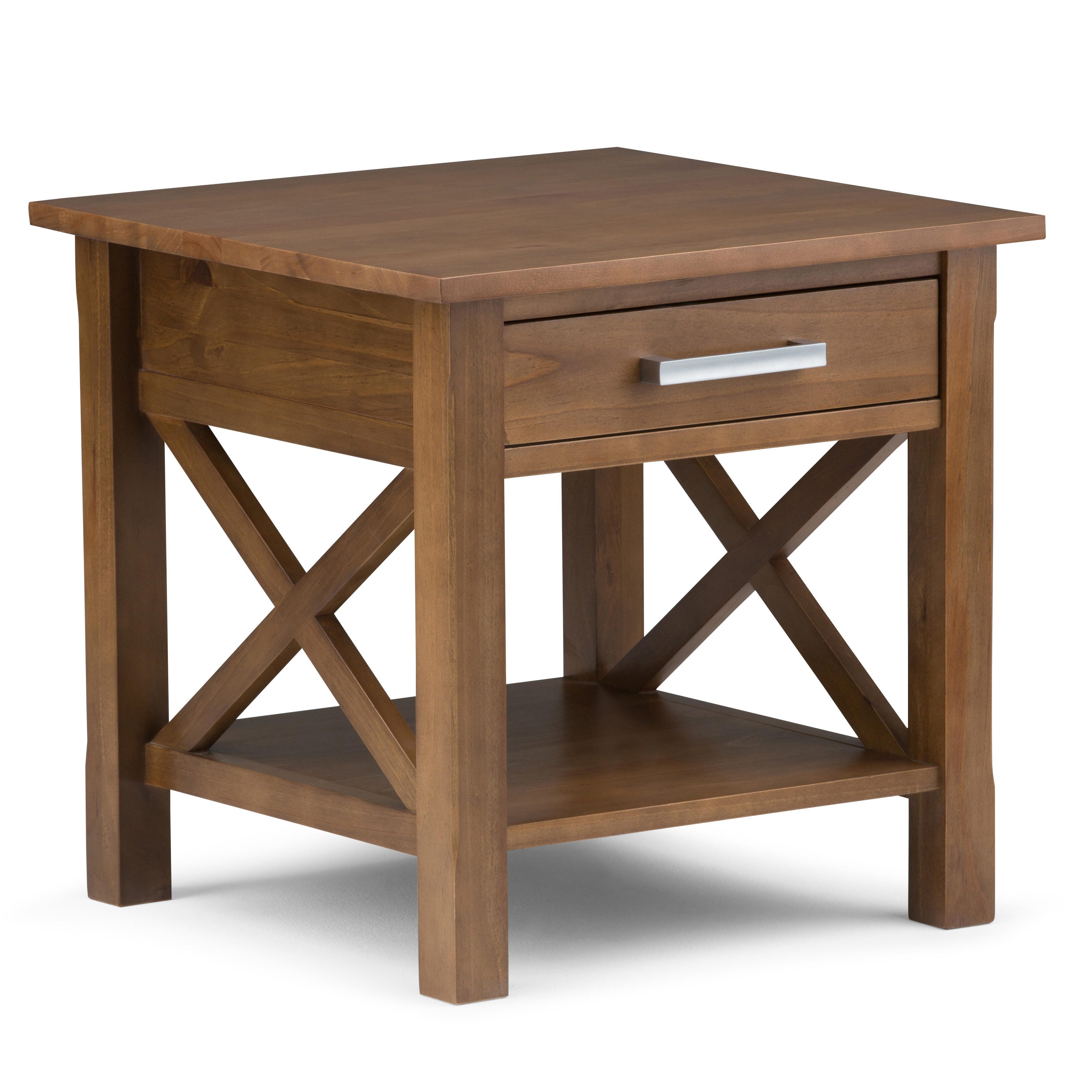 Simpli Home Kitchener End Table, Medium Saddle Brown, large