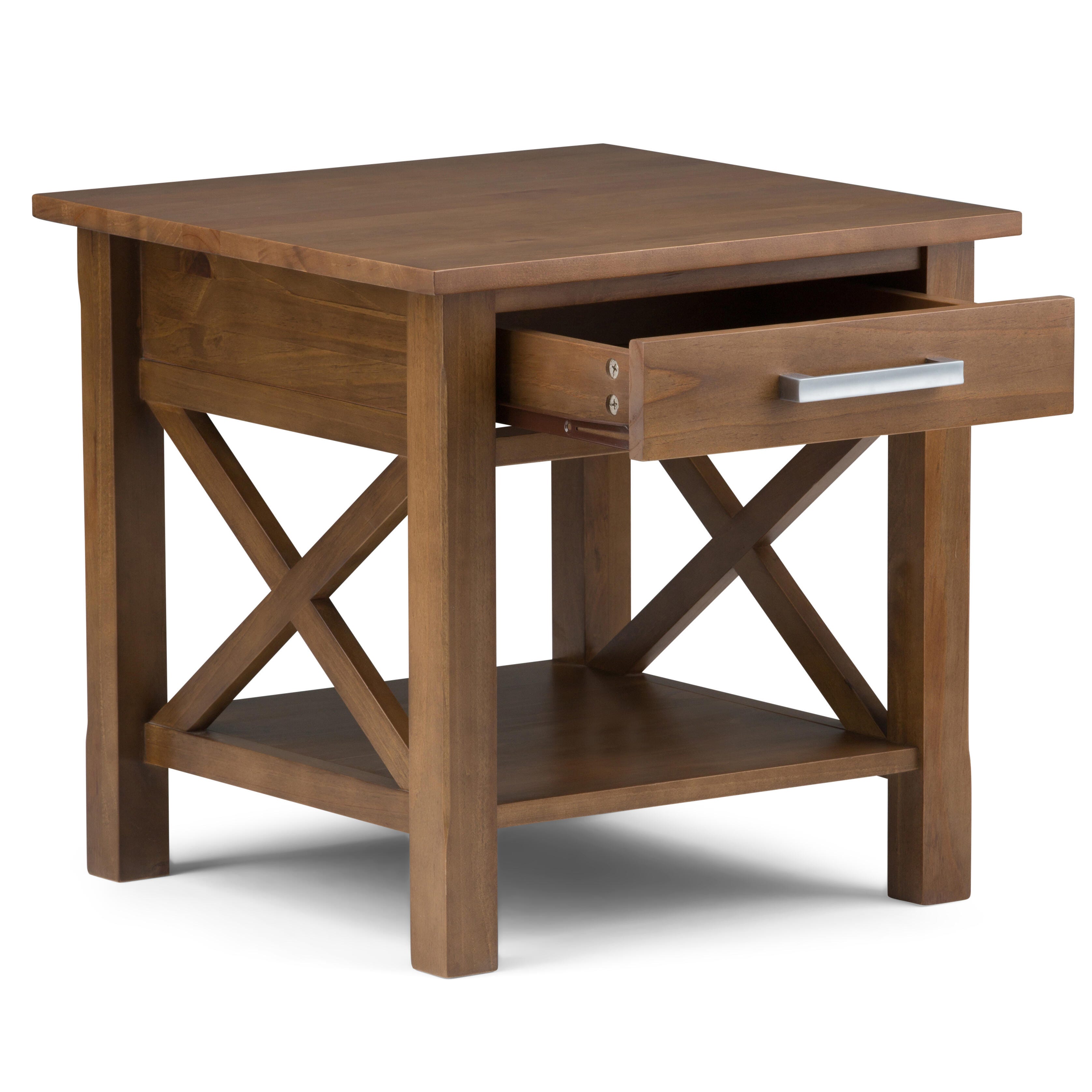 Simpli Home Kitchener End Table, Medium Saddle Brown, large
