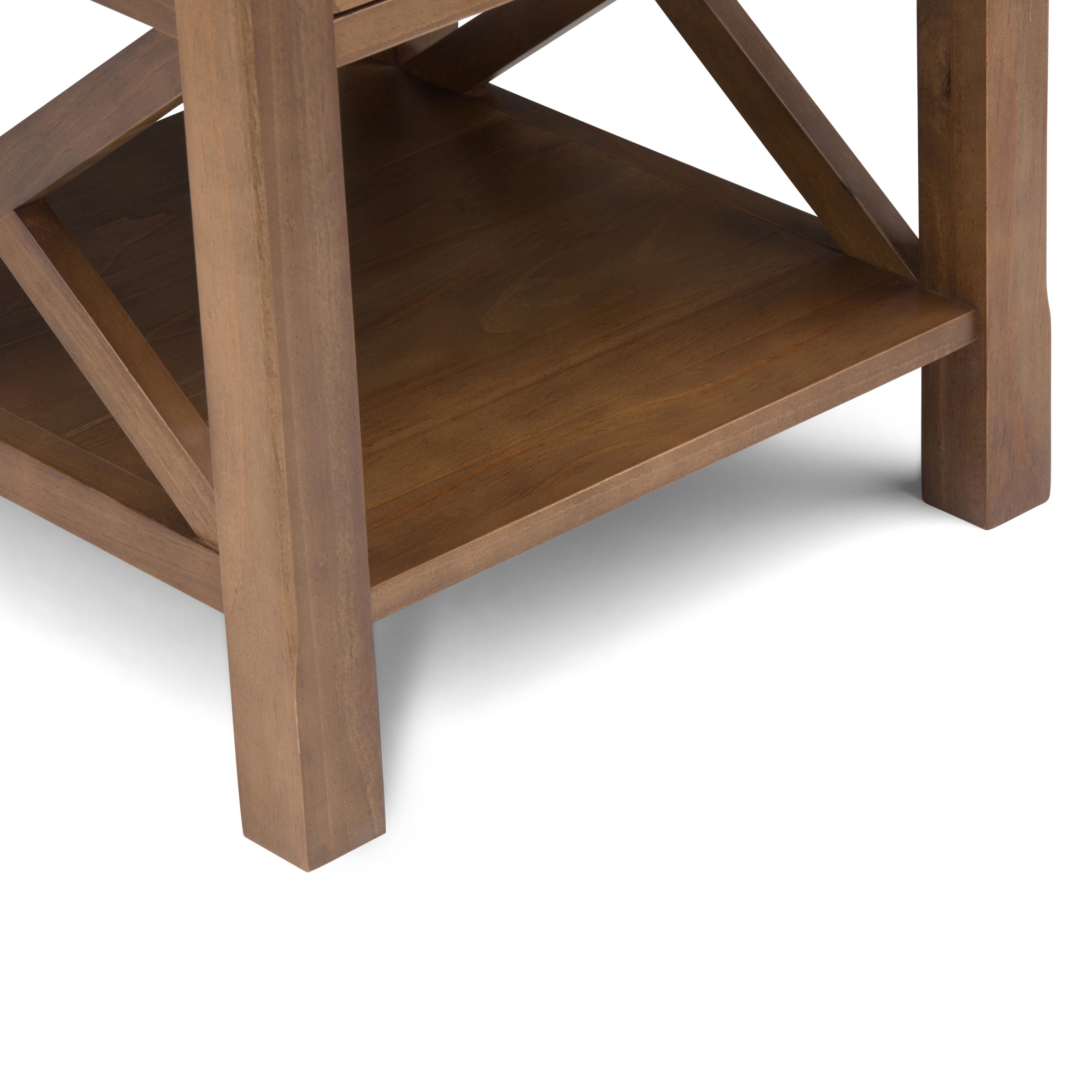 Simpli Home Kitchener End Table, Medium Saddle Brown, large