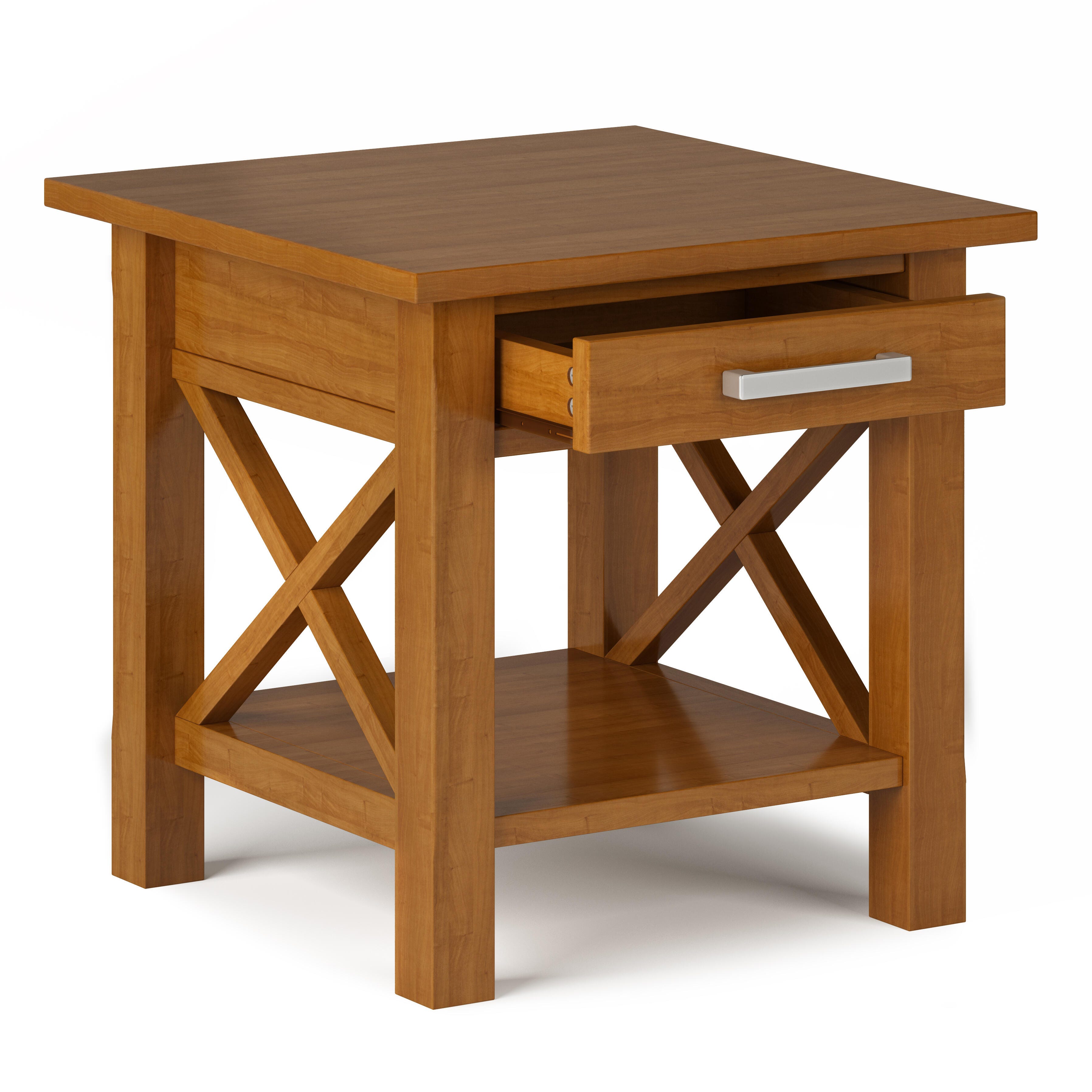 Simpli Home Kitchener End Table, Light Golden Brown, large