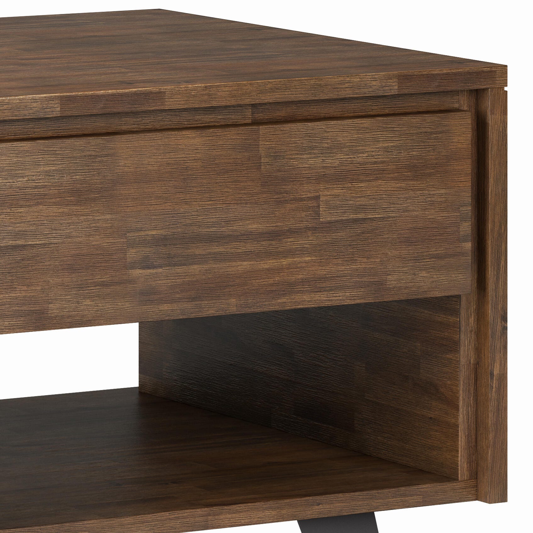 Simpli Home Lowry End Table, Rustic Natural Aged Brown, large