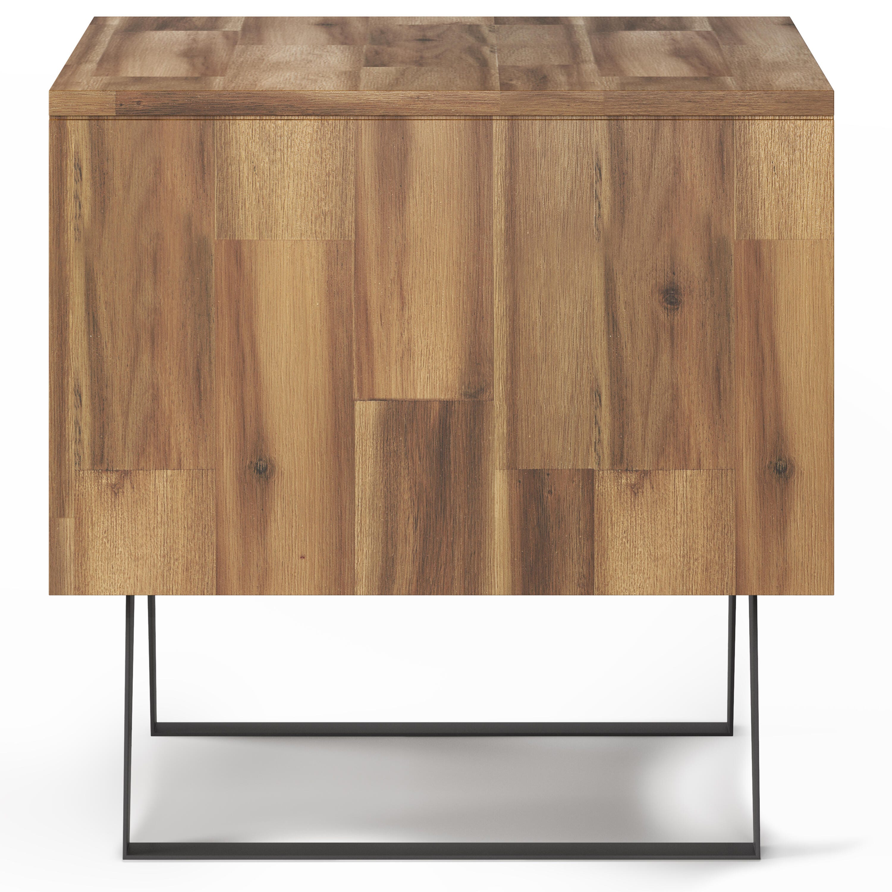Simpli Home Lowry End Table, Distressed Golden Wheat, large