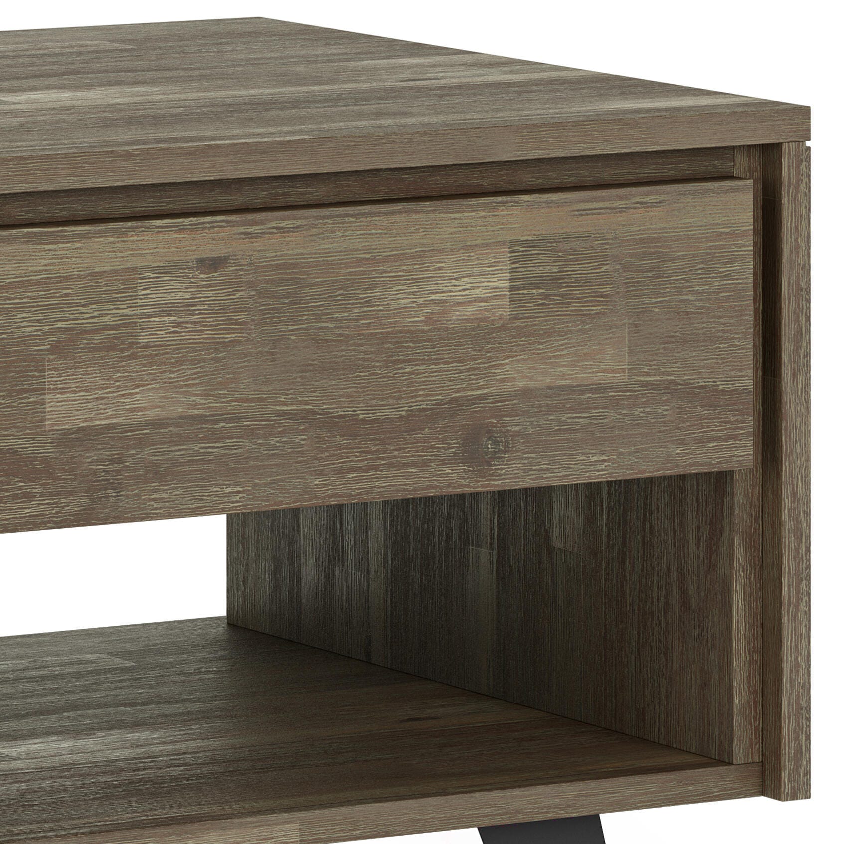 Simpli Home Lowry End Table, Distressed Gray, large