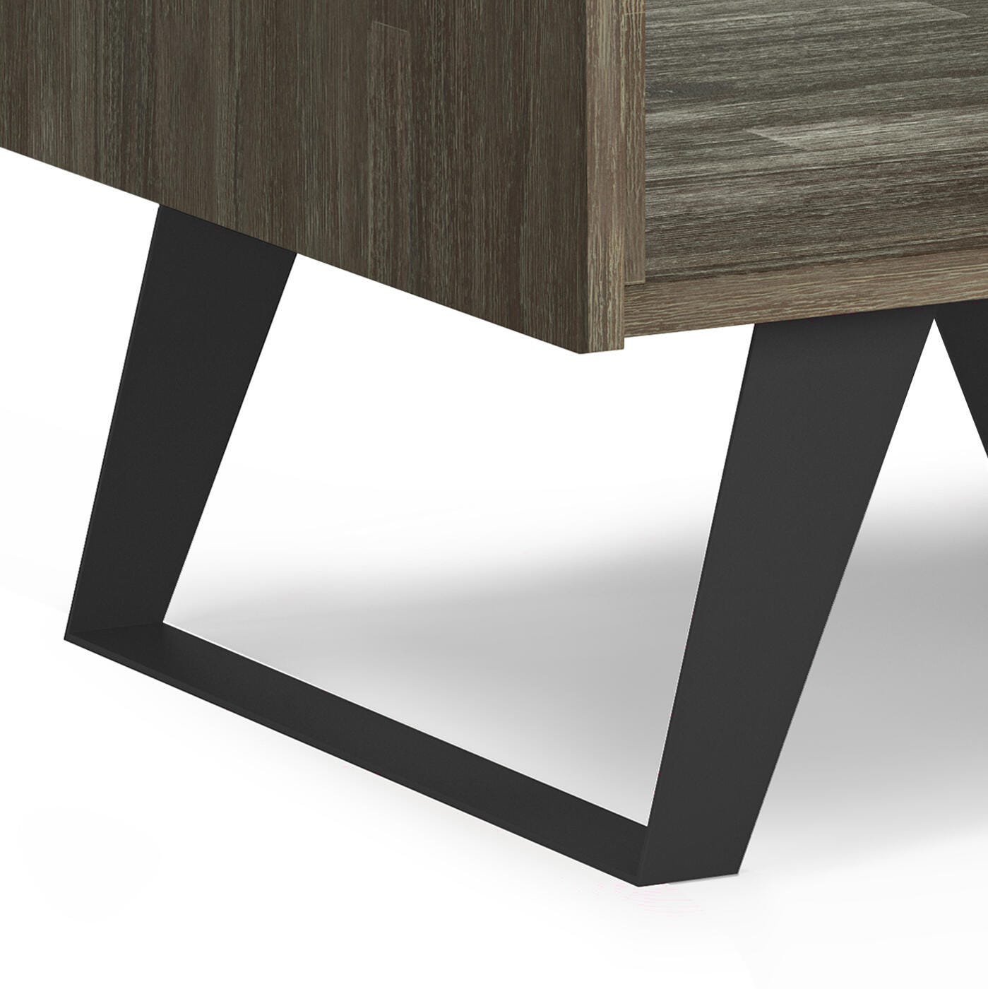 Simpli Home Lowry End Table, Distressed Gray, large