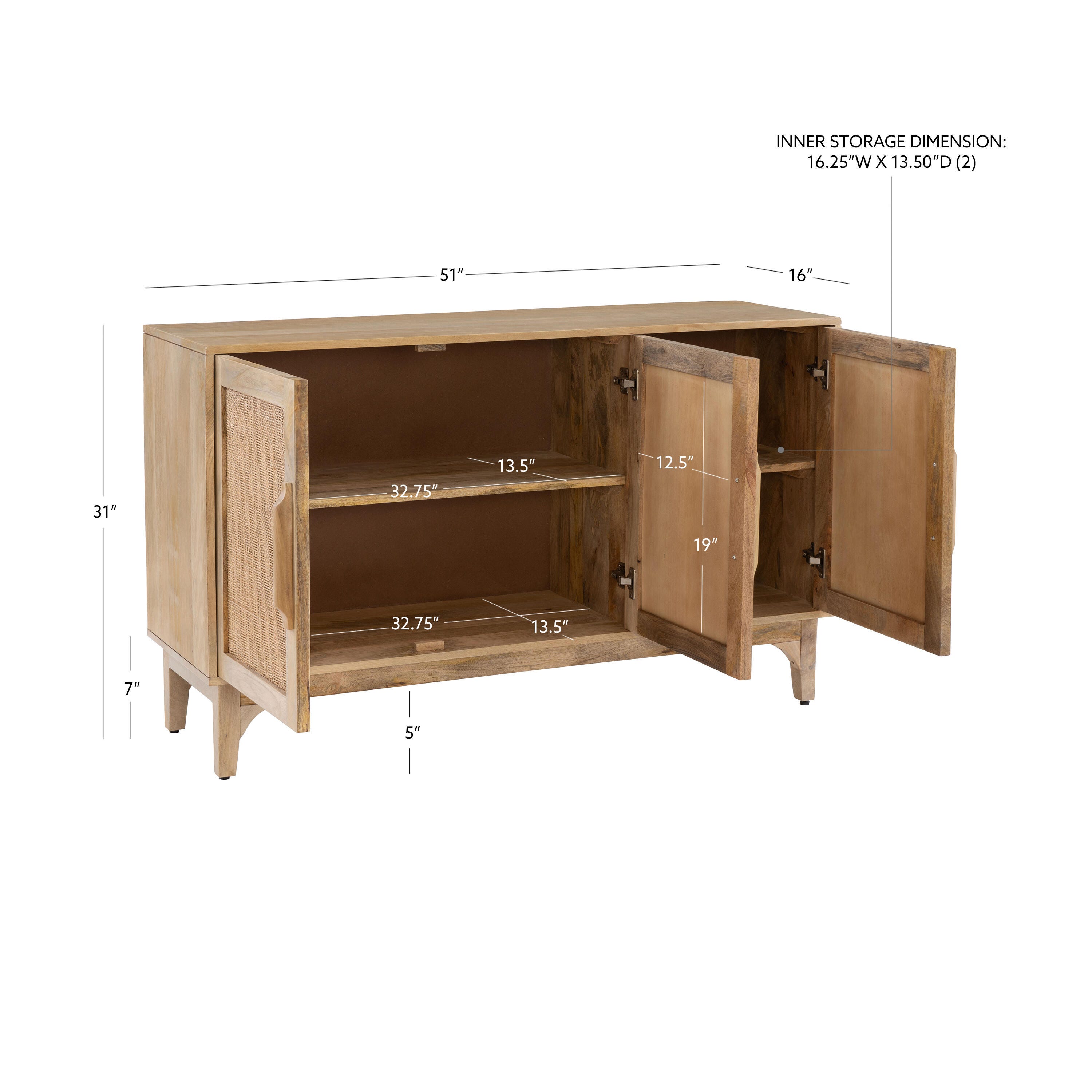 Linon Jones 51" Accent Cabinet, , large