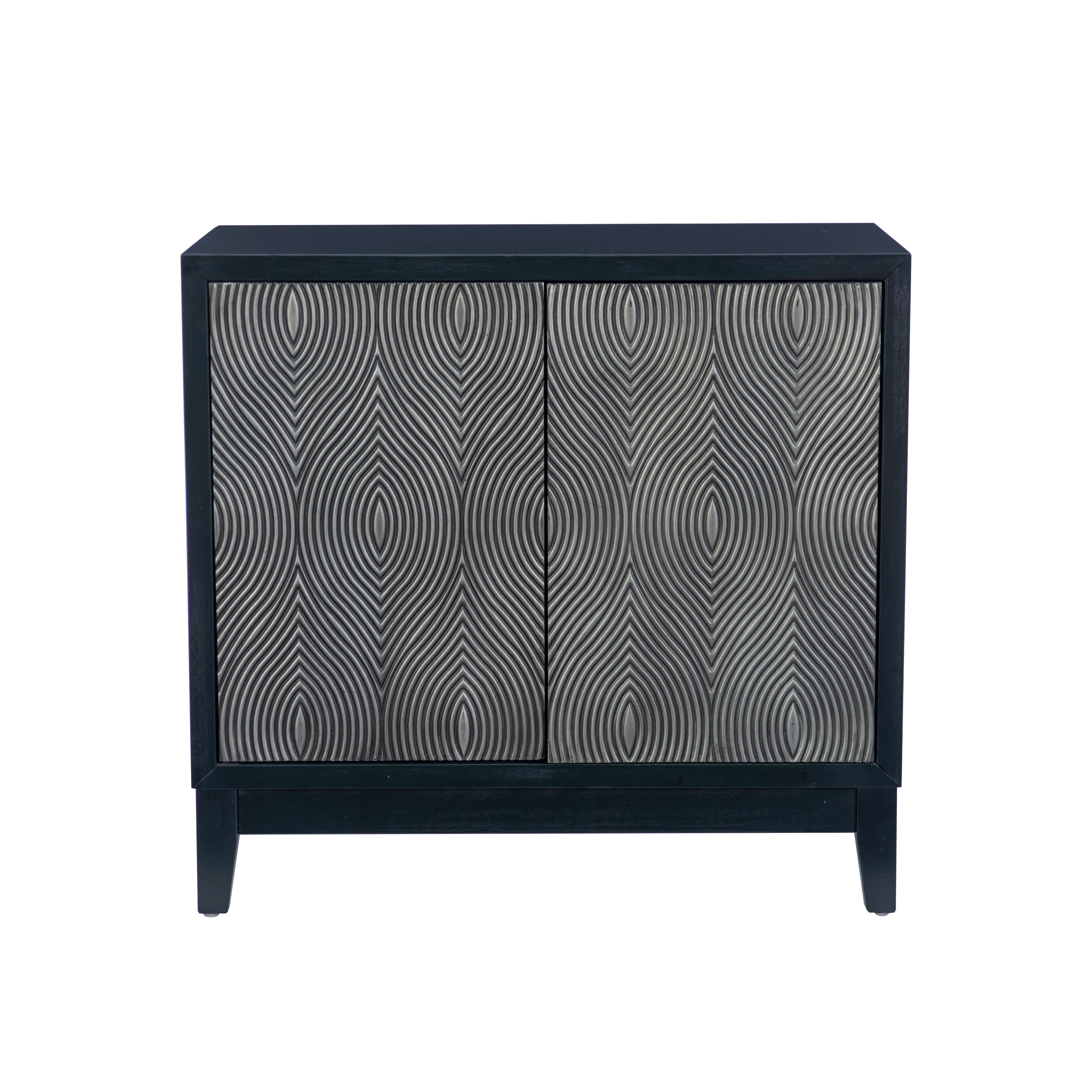 Linon Berkley 34.5" Accent Cabinet, Graphite, large