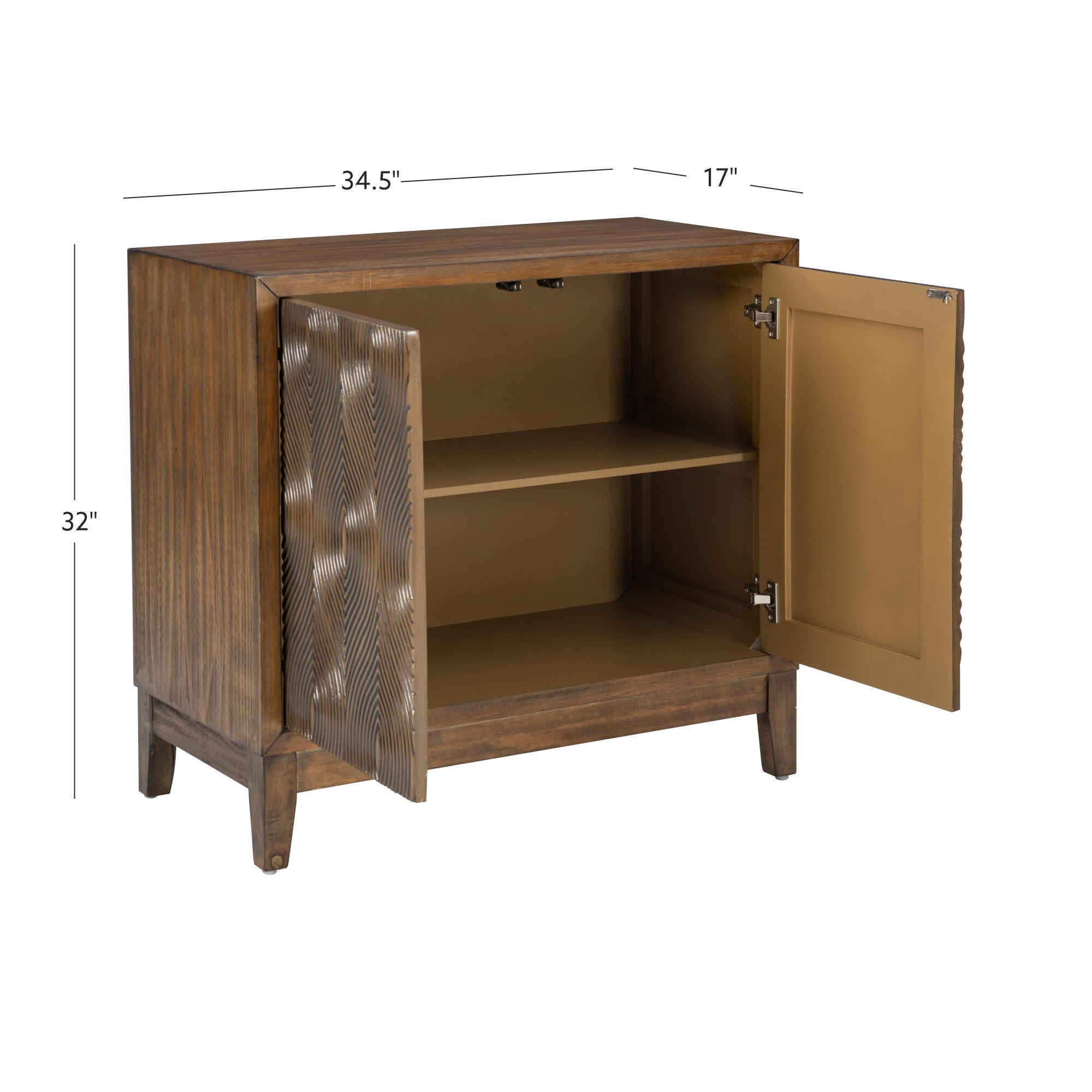 Linon Berkley 34.5" Accent Cabinet, Brown, large
