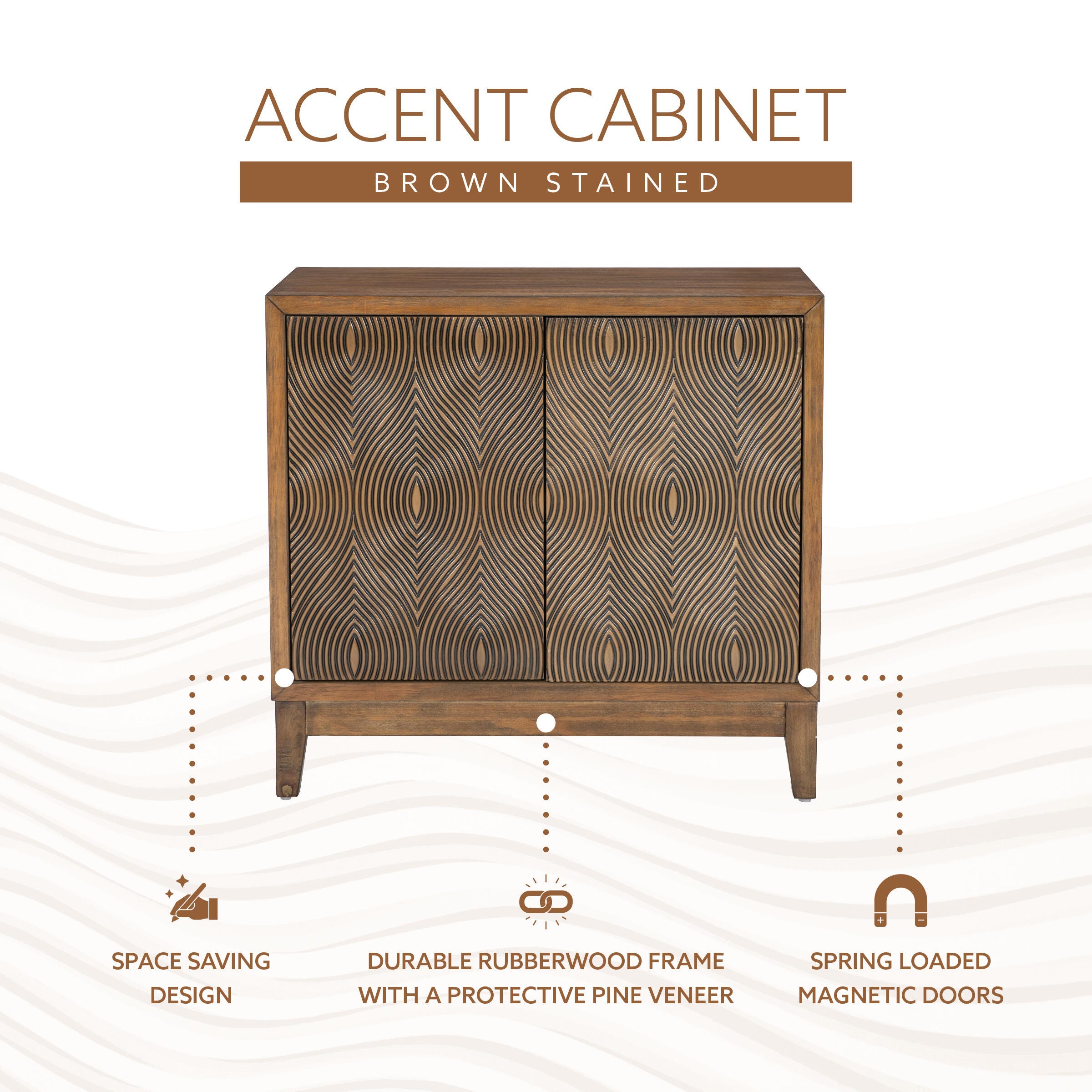 Linon Berkley 34.5" Accent Cabinet, Brown, large