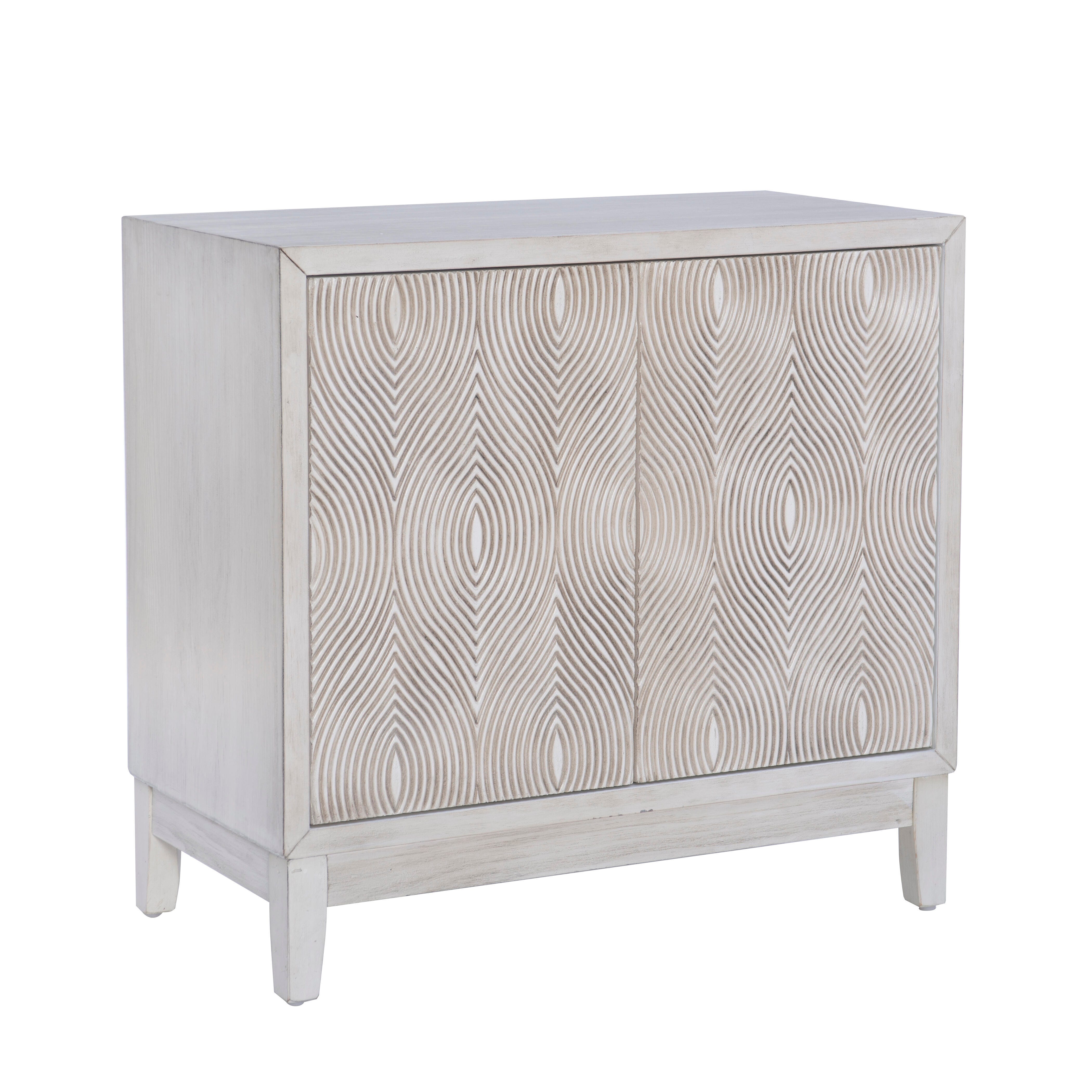 Linon Berkley 34.5" Accent Cabinet, Antique White, large