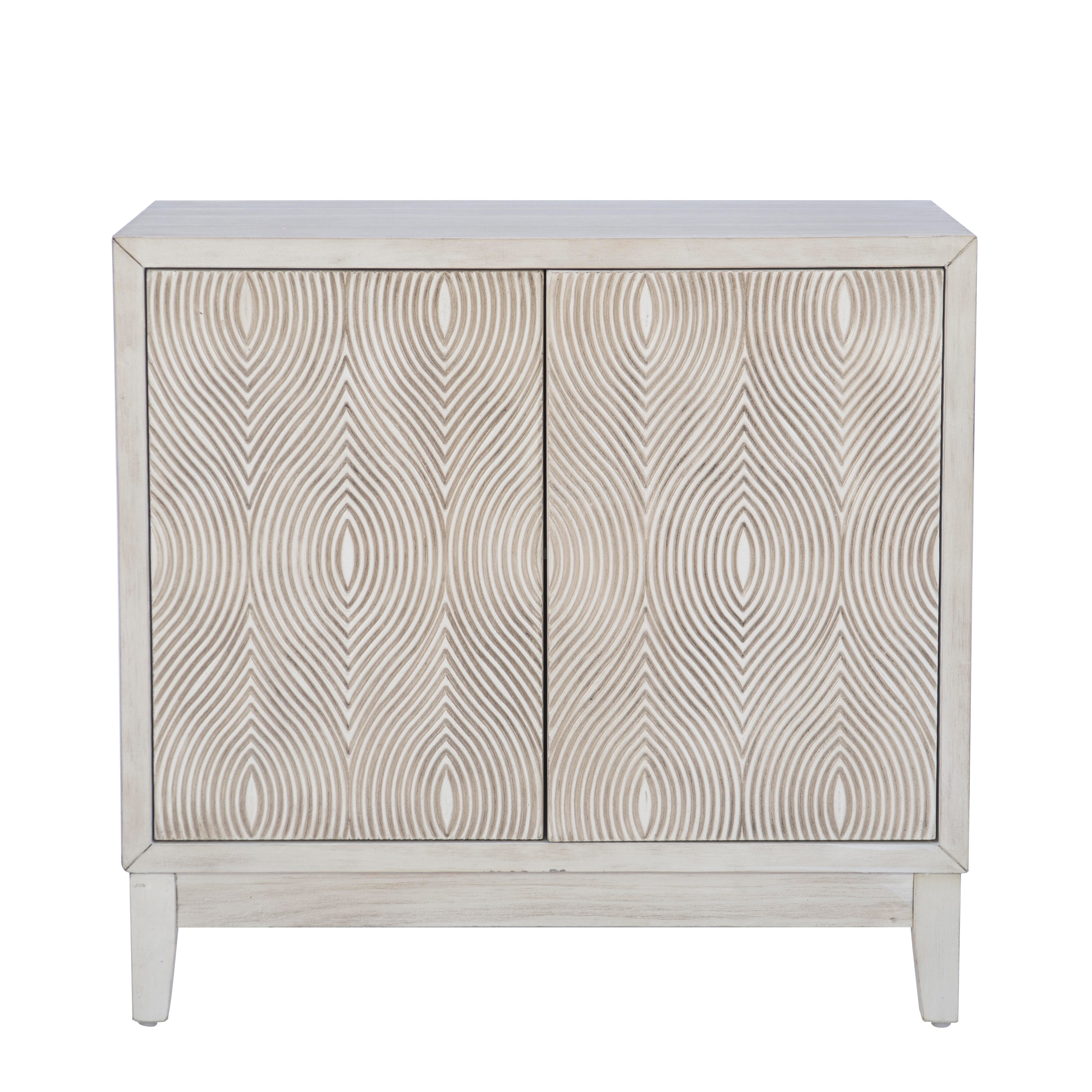 Linon Berkley 34.5" Accent Cabinet, Antique White, large