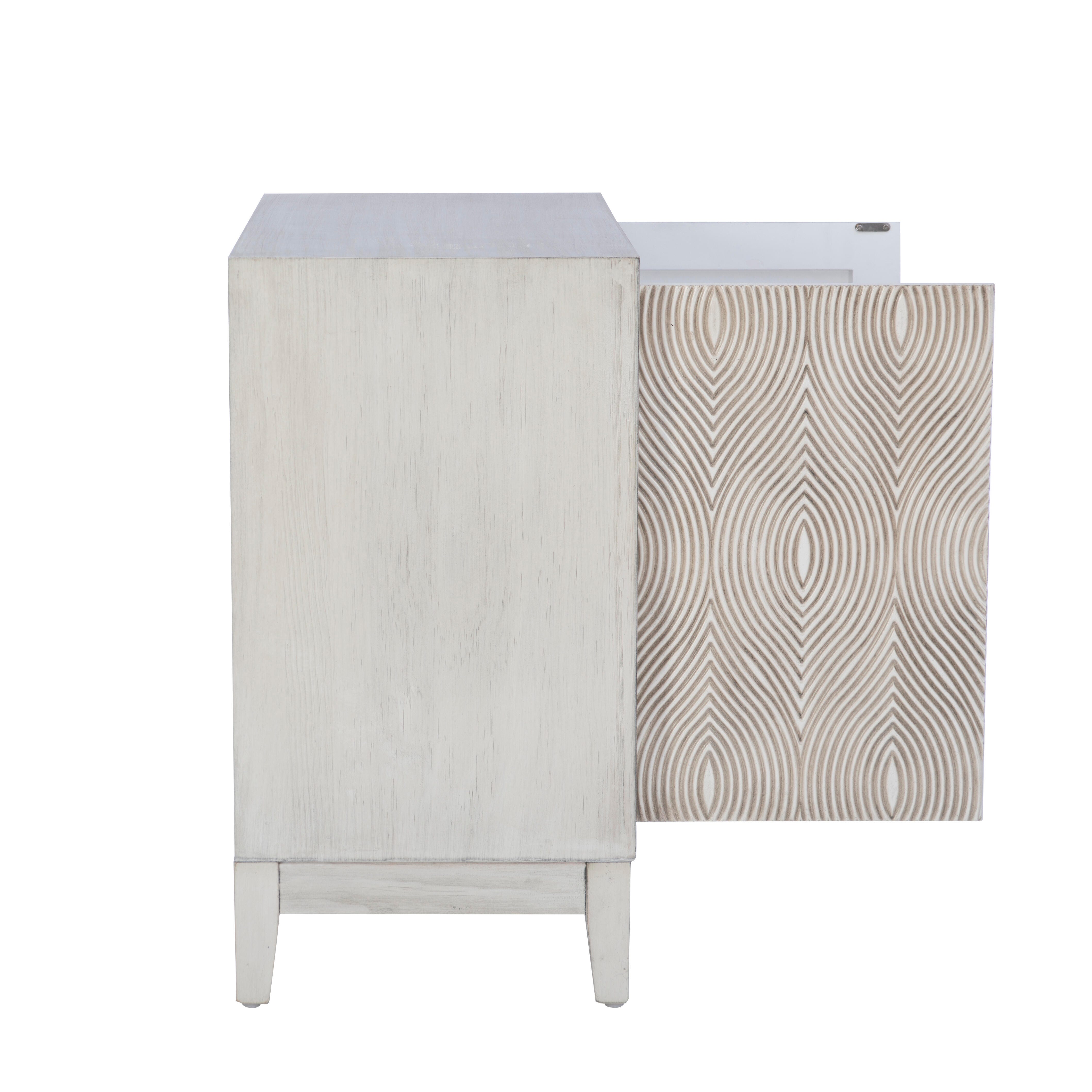 Linon Berkley 34.5" Accent Cabinet, Antique White, large