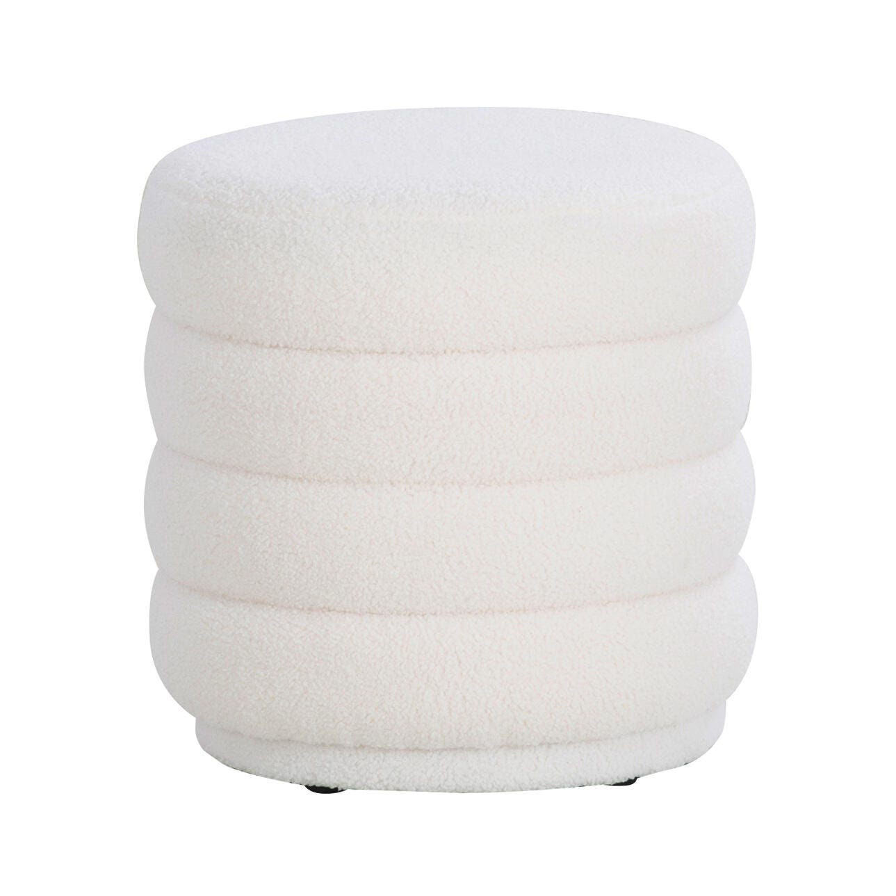 Linon Farley Round Ottoman, , large