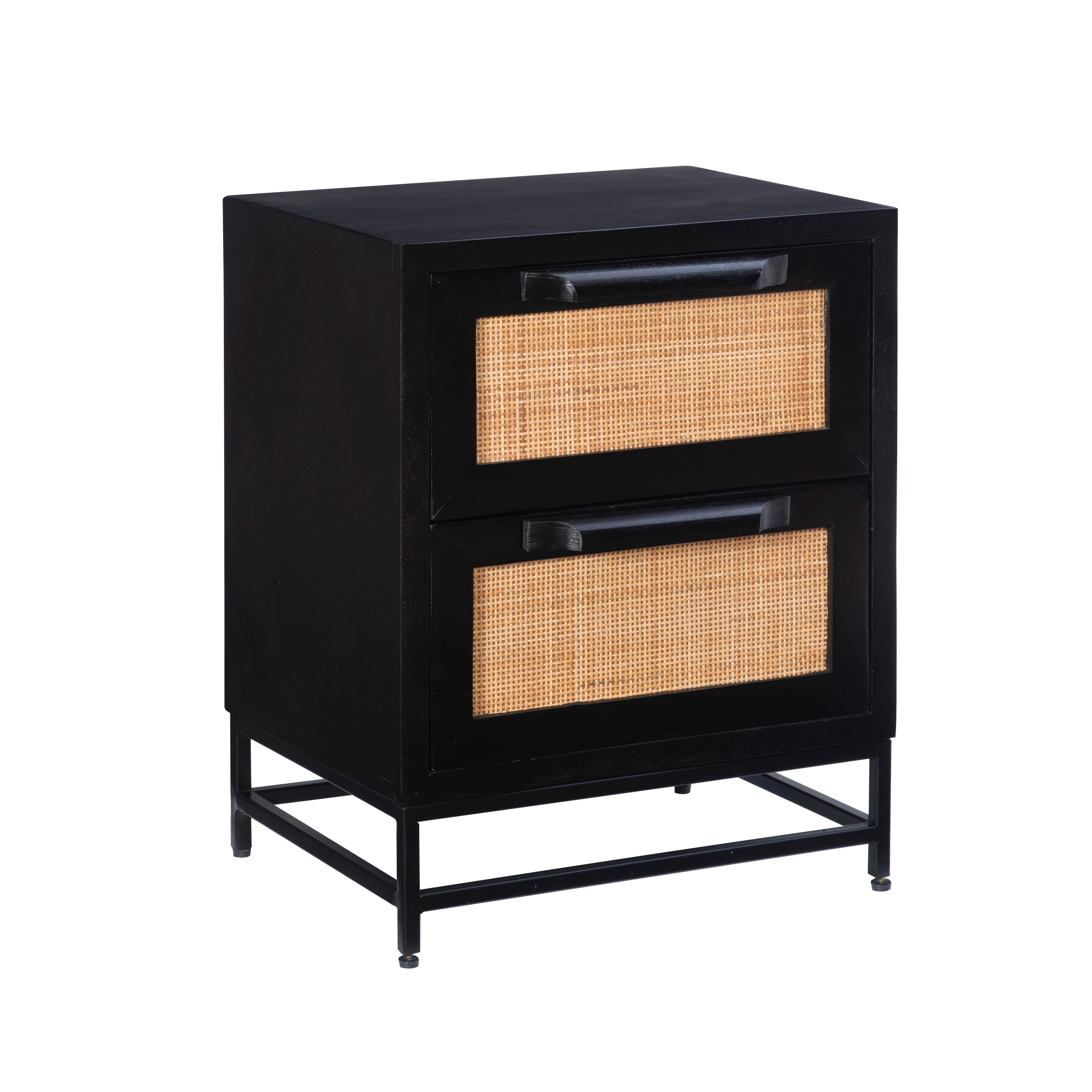 Linon Jones Two Drawer Cabinet, Black, large