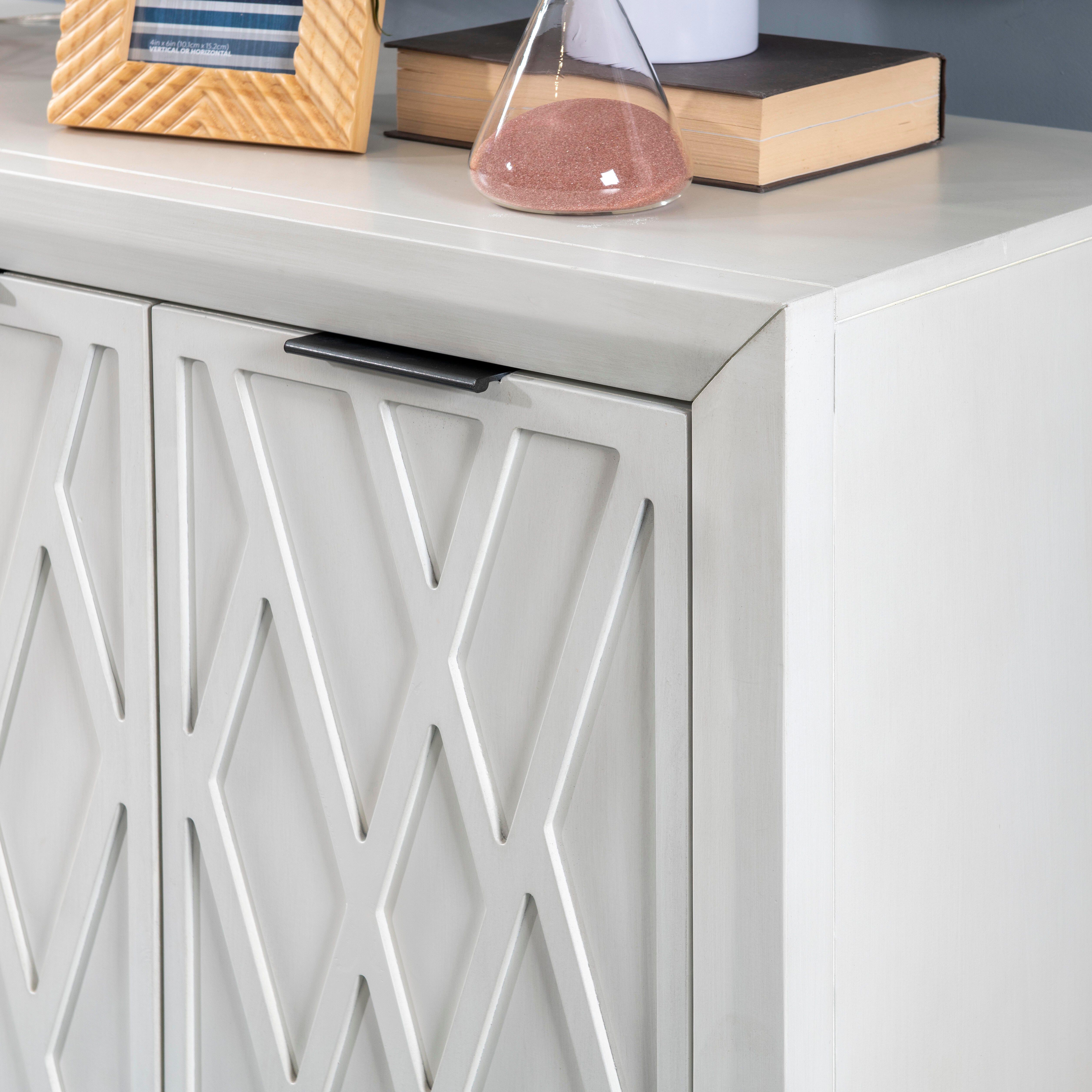 Linon Rena 39" Accent Cabinet, Antique White, large