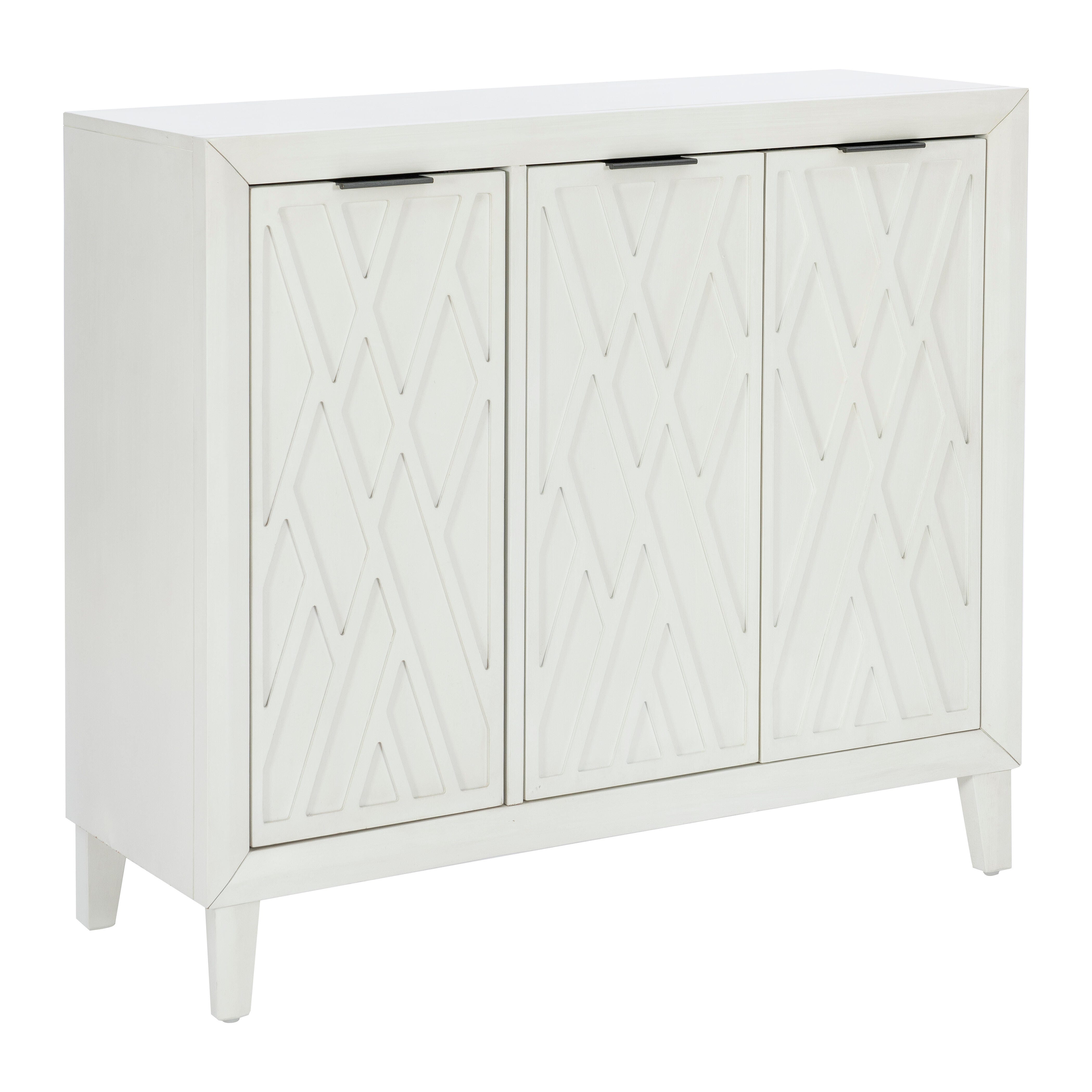Linon Rena 39" Accent Cabinet, Antique White, large