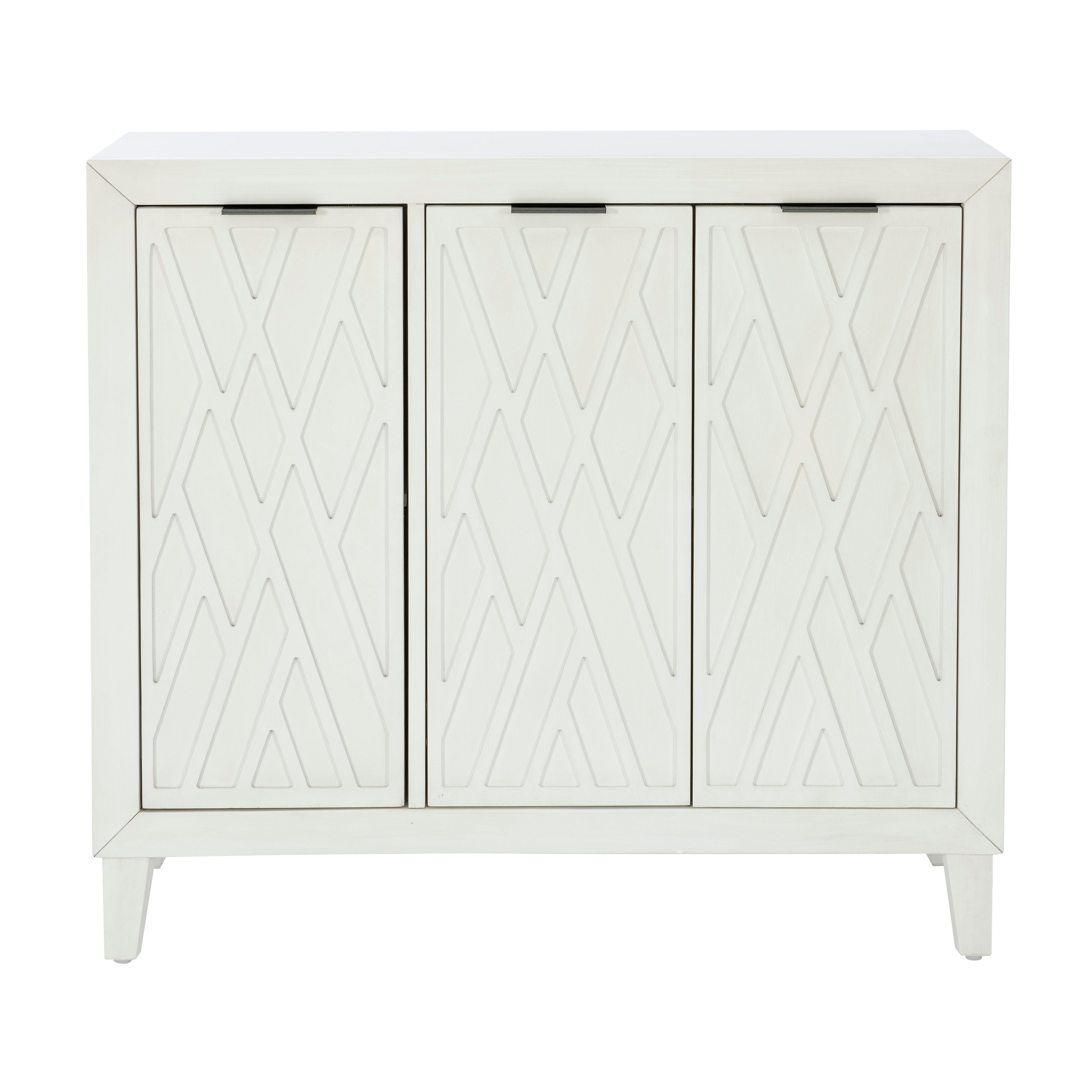 Linon Rena 39" Accent Cabinet, Antique White, large