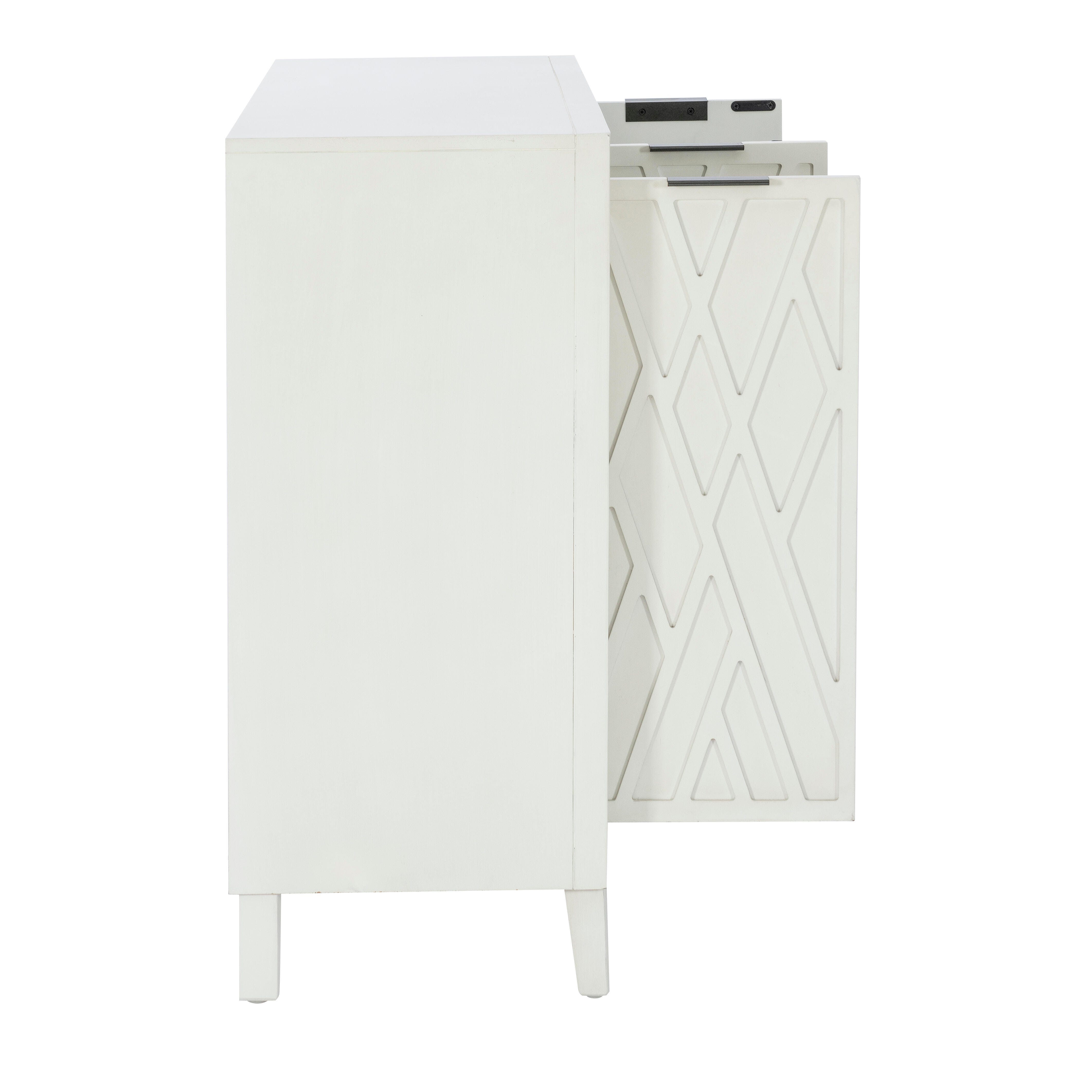 Linon Rena 39" Accent Cabinet, Antique White, large