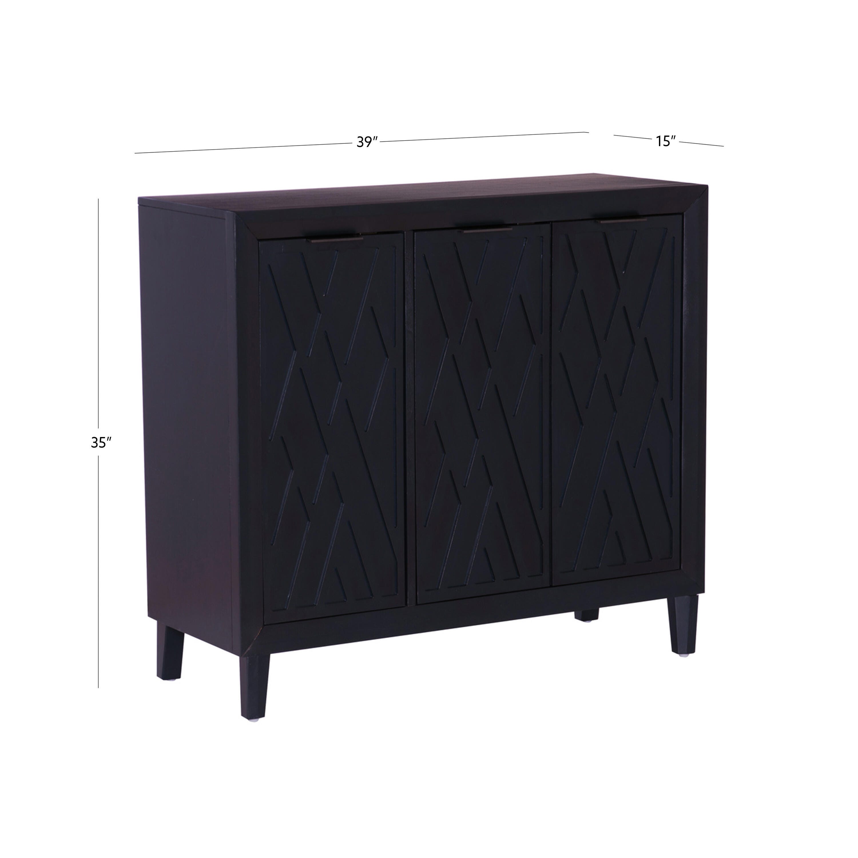 Linon Rena 39" Accent Cabinet, Midnight Blue, large