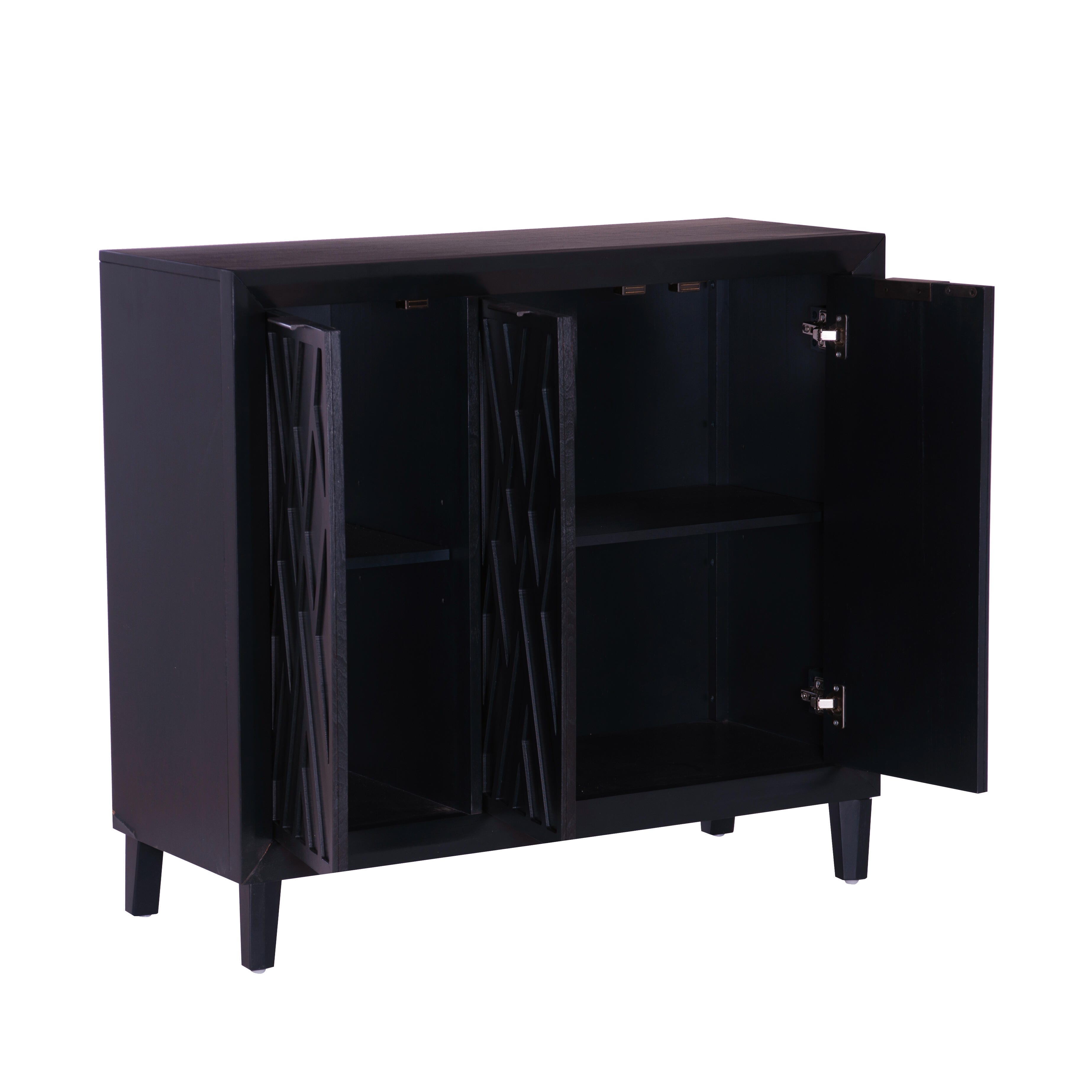 Linon Rena 39" Accent Cabinet, Midnight Blue, large