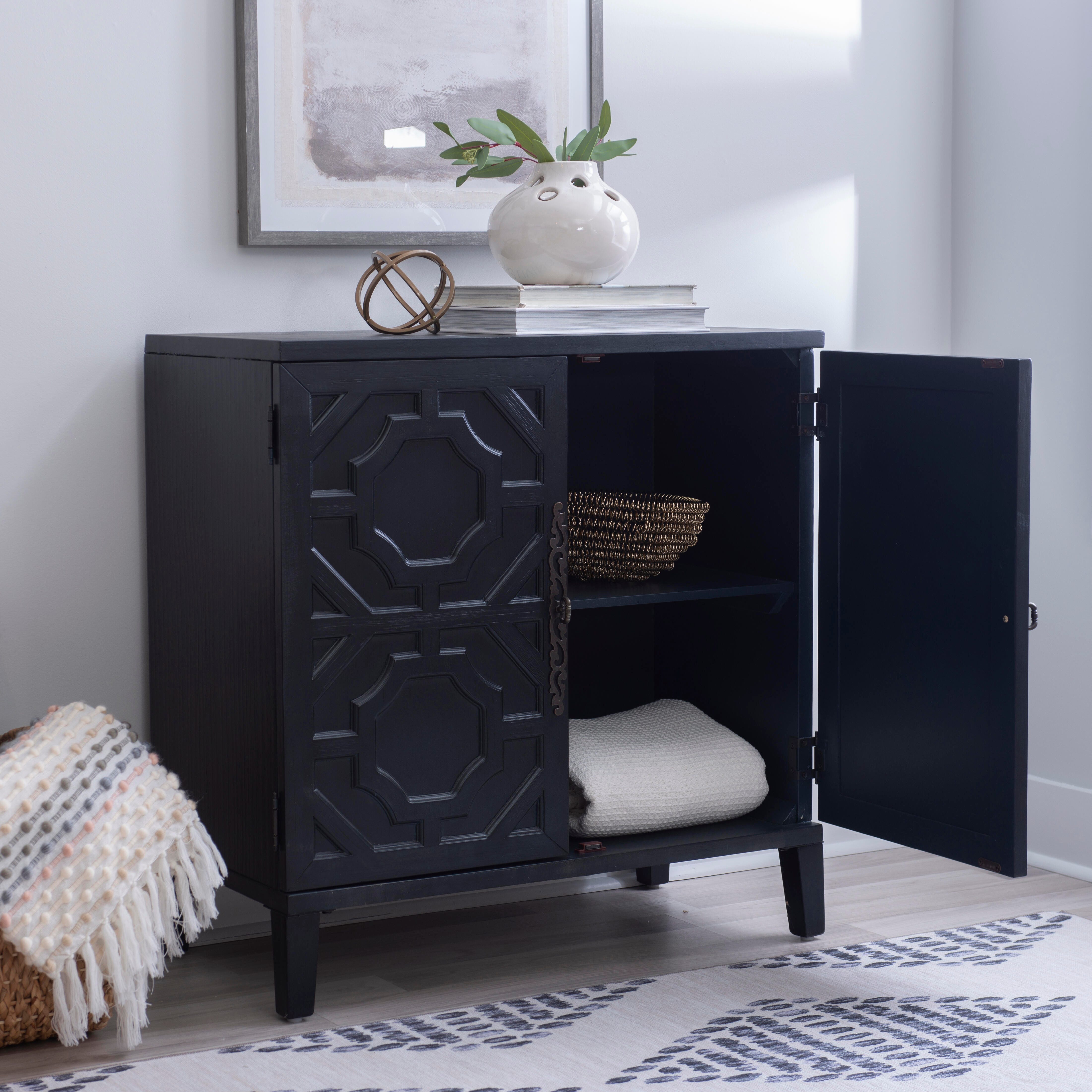 Linon Sunday 33.5" Accent Cabinet, Midnight Blue, large