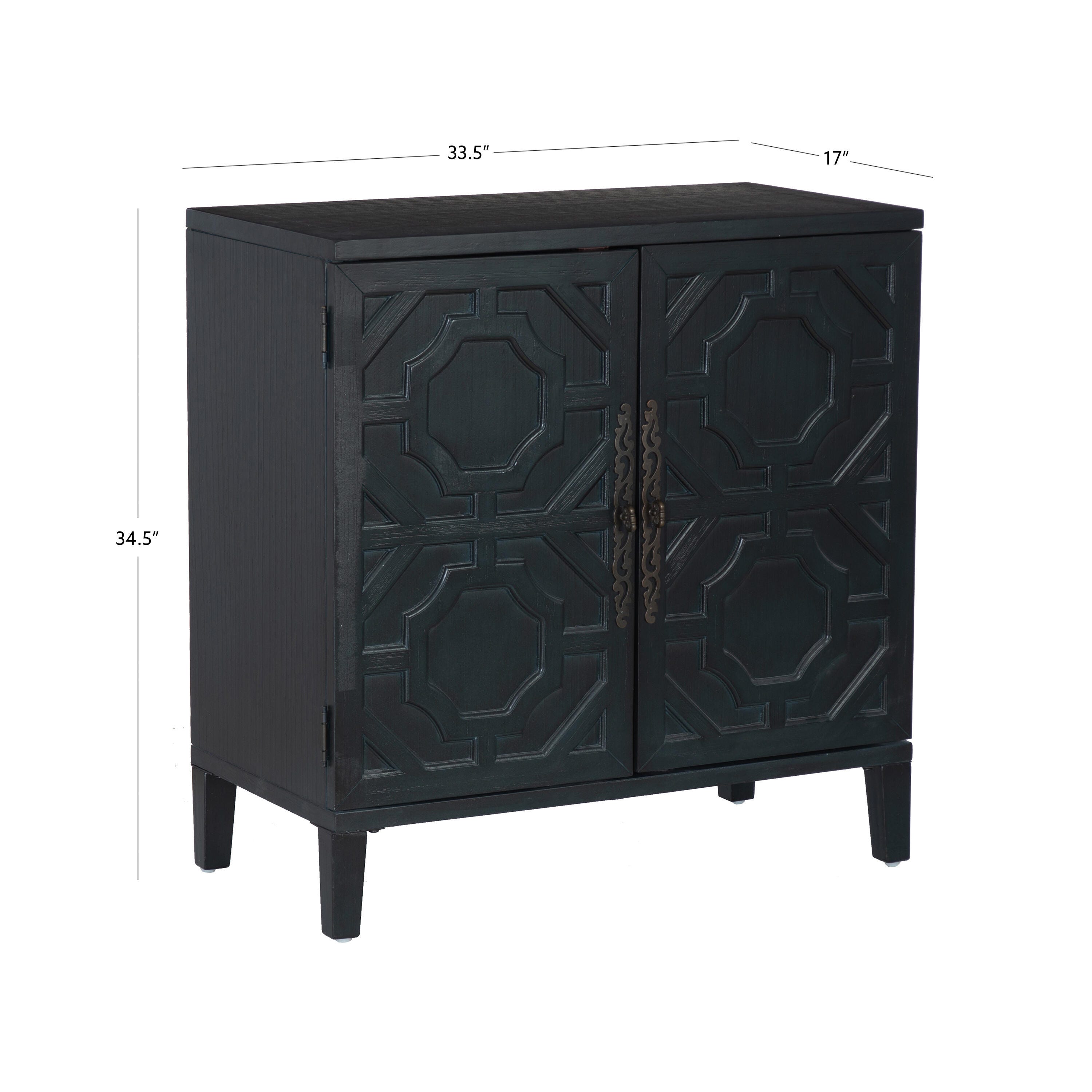 Linon Sunday 33.5" Accent Cabinet, Midnight Blue, large