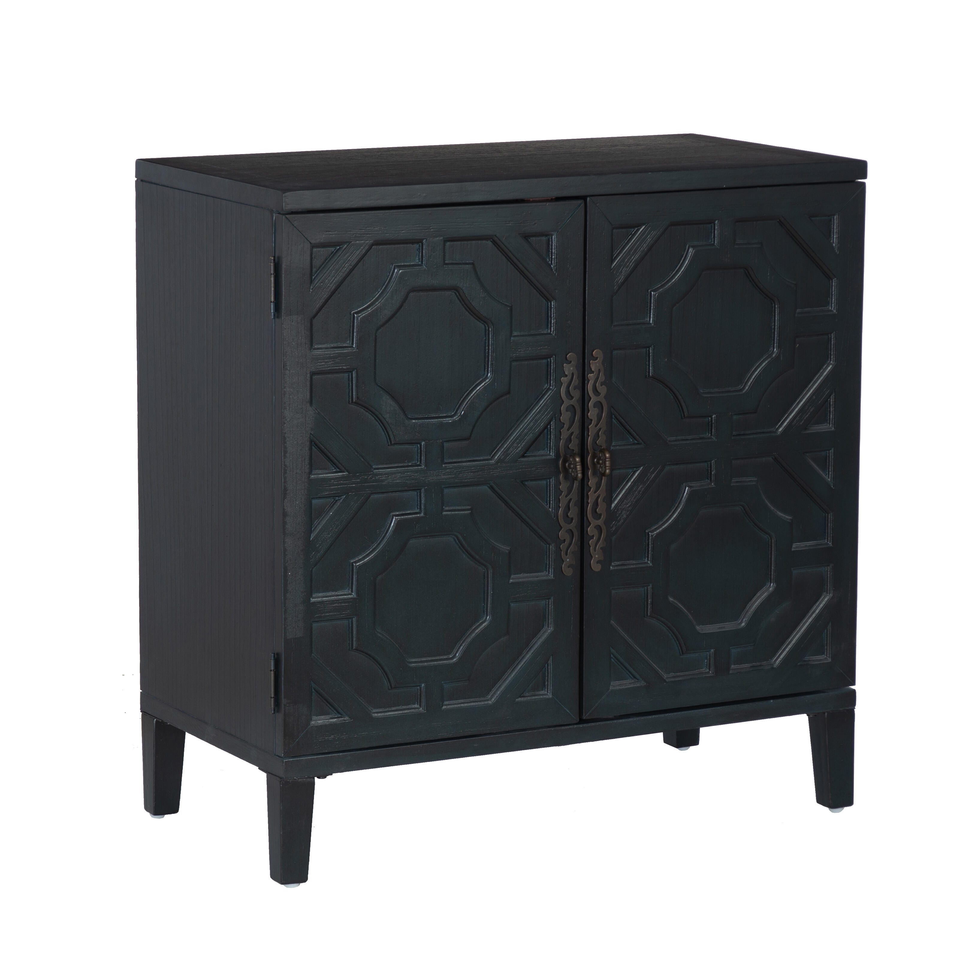 Linon Sunday 33.5" Accent Cabinet, Midnight Blue, large