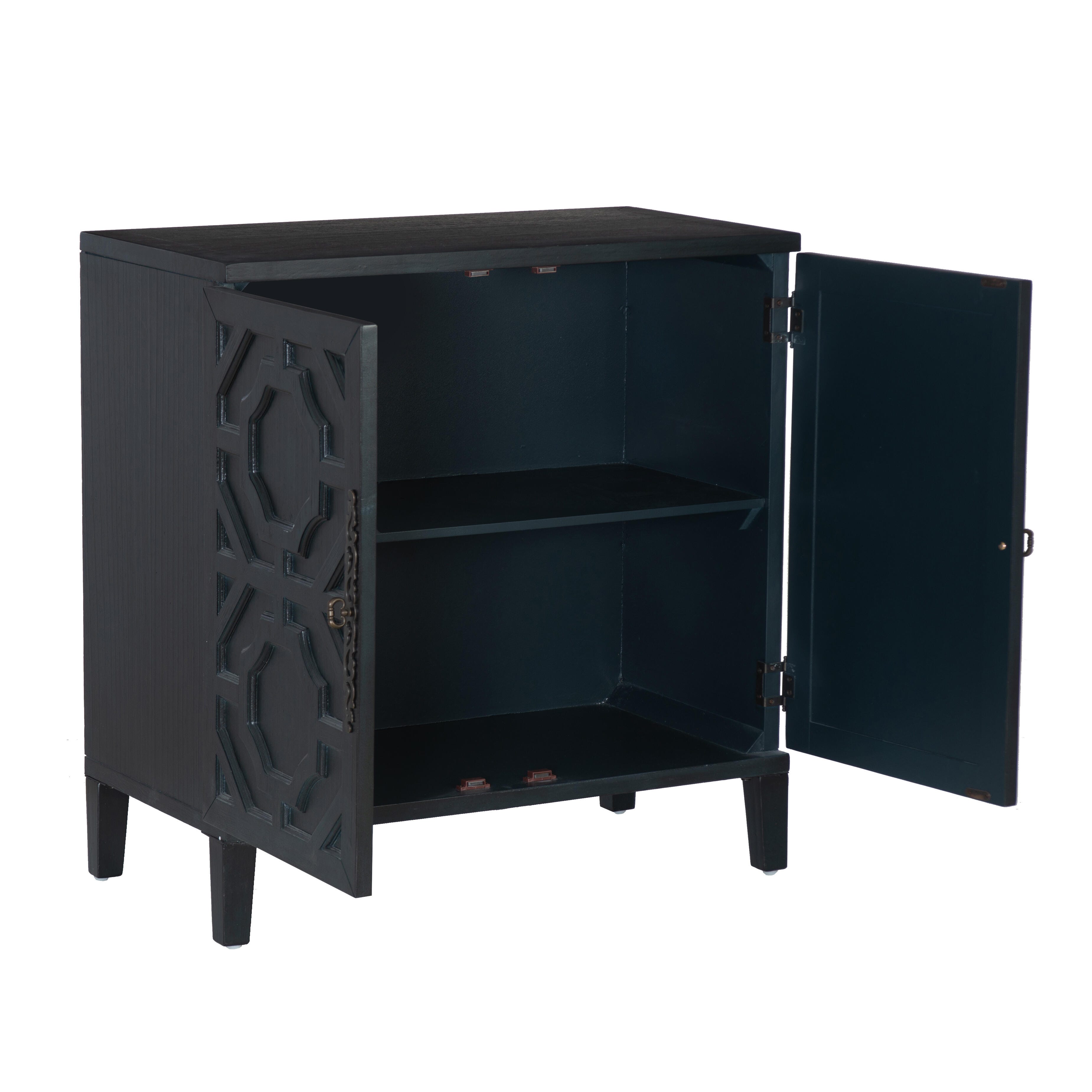 Linon Sunday 33.5" Accent Cabinet, Midnight Blue, large