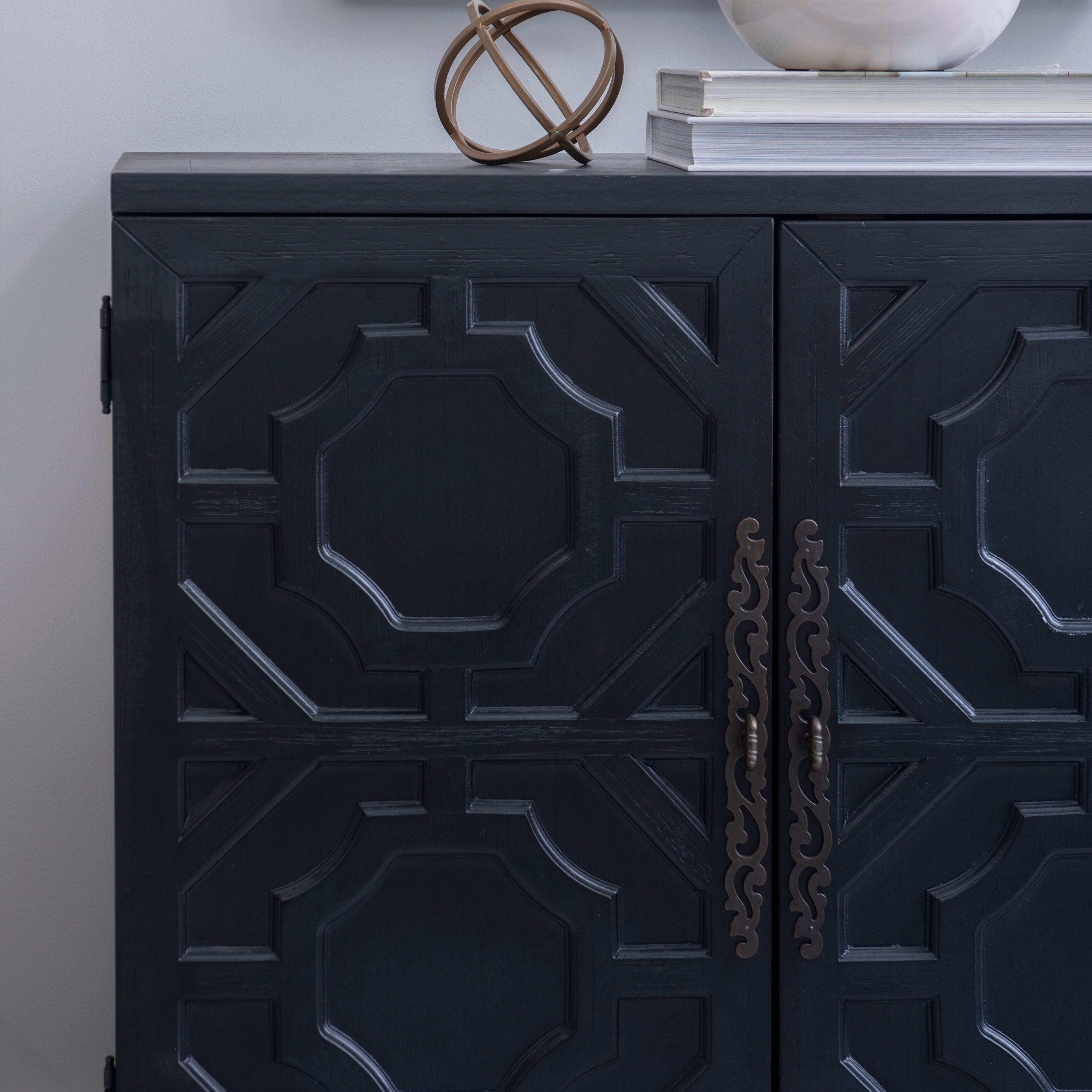 Linon Sunday 33.5" Accent Cabinet, Midnight Blue, large