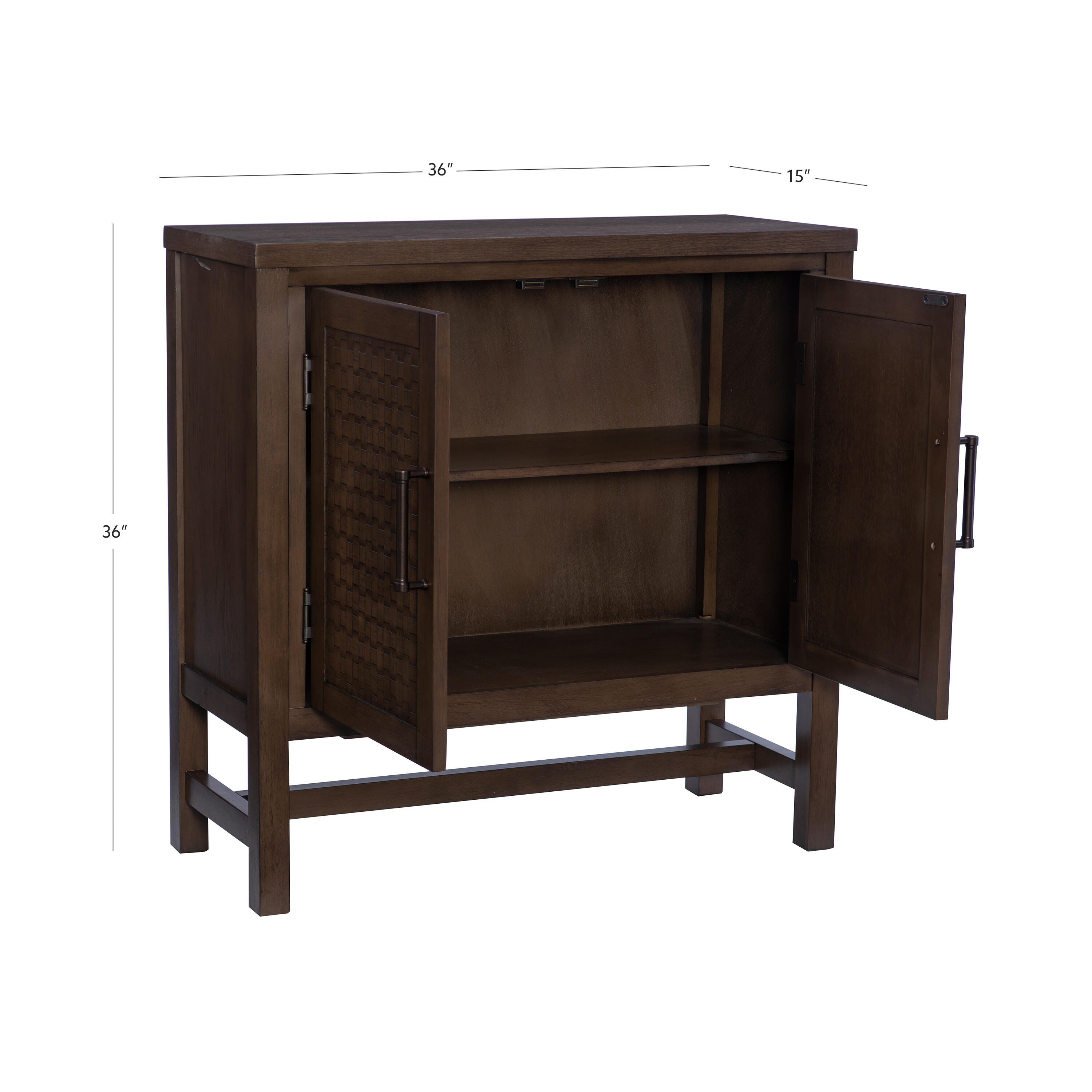 Linon Wille 36" Accent Cabinet, Brown, large