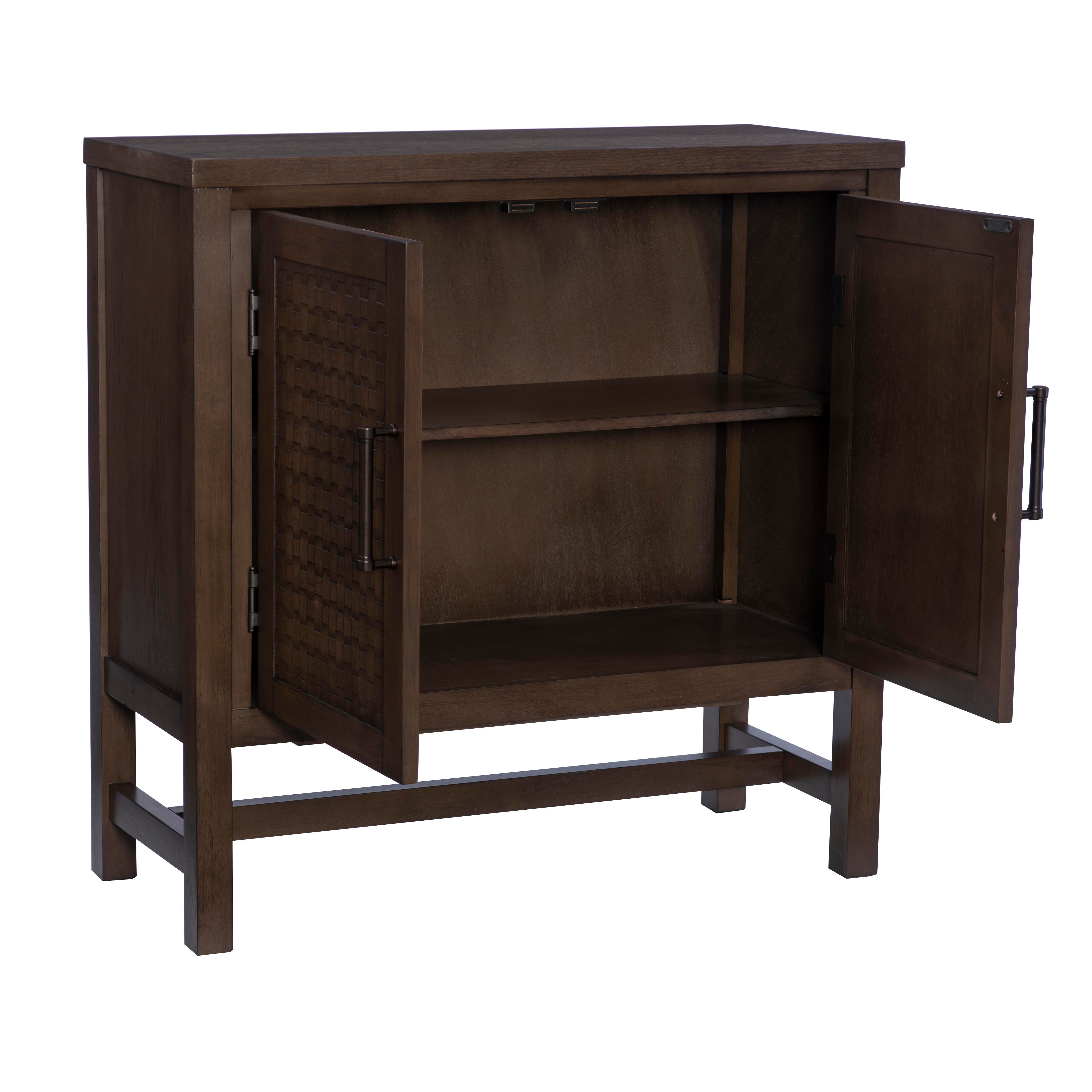 Linon Wille 36" Accent Cabinet, Brown, large