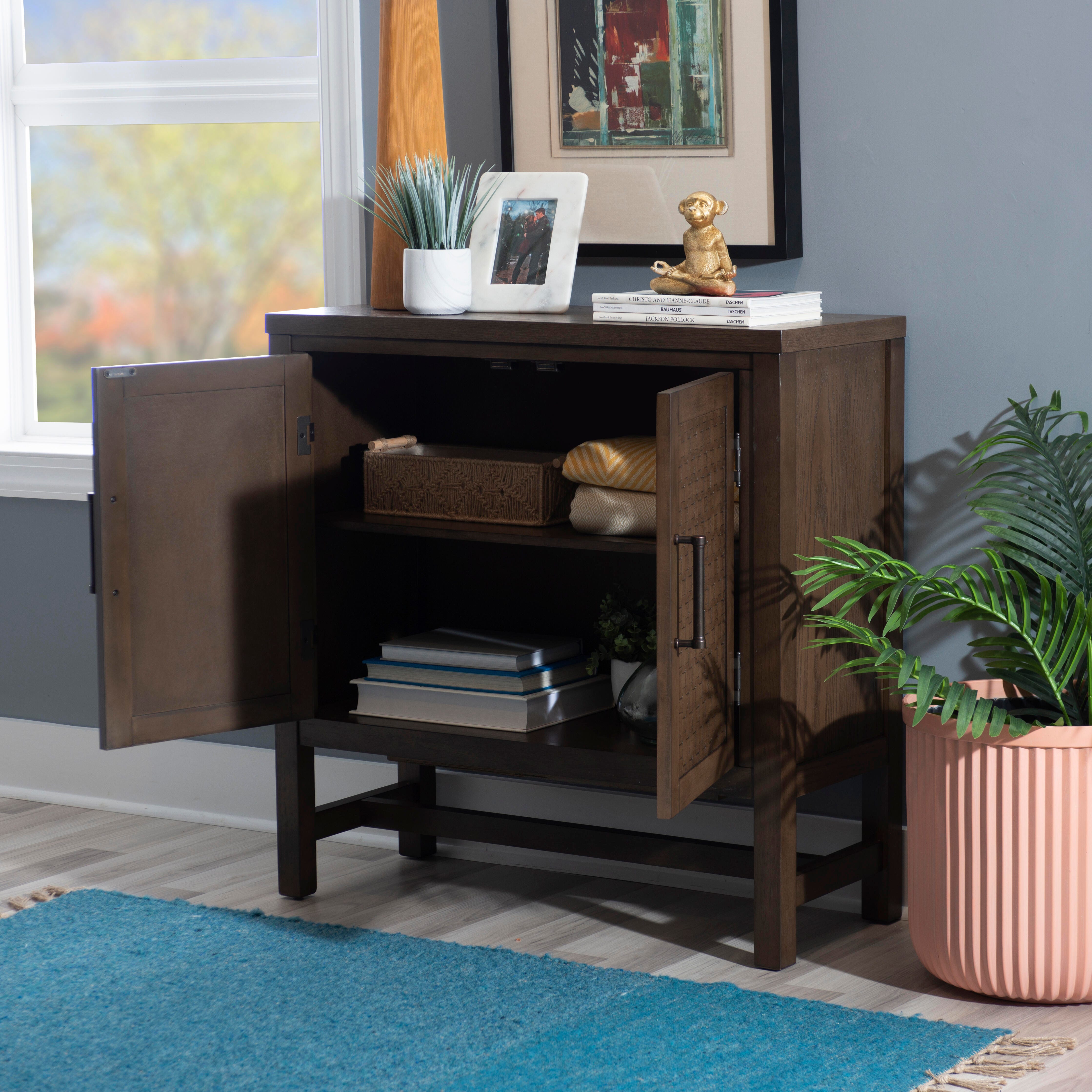 Linon Wille 36" Accent Cabinet, Brown, large