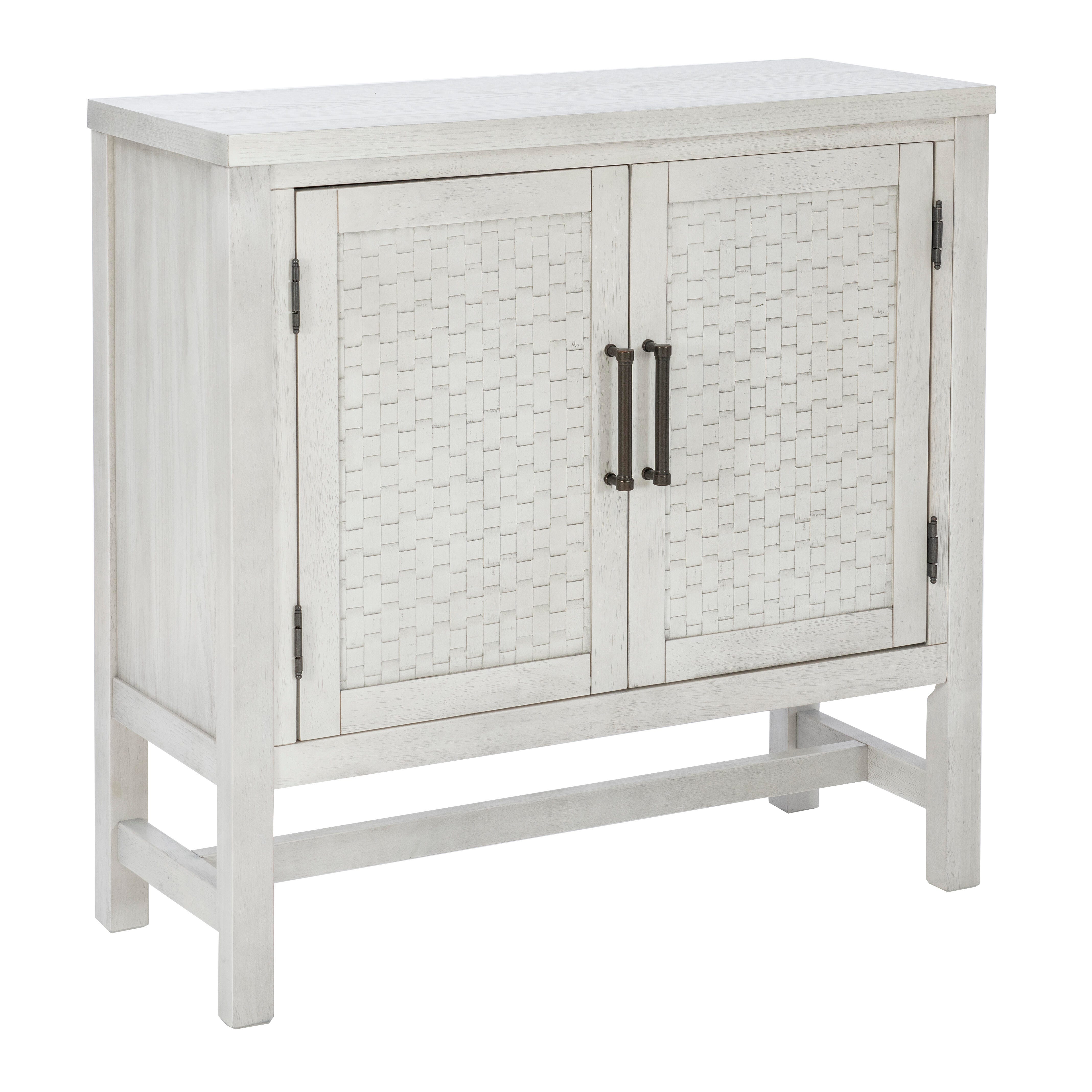 Linon Wille 36" Accent Cabinet, Pebble Gray, large