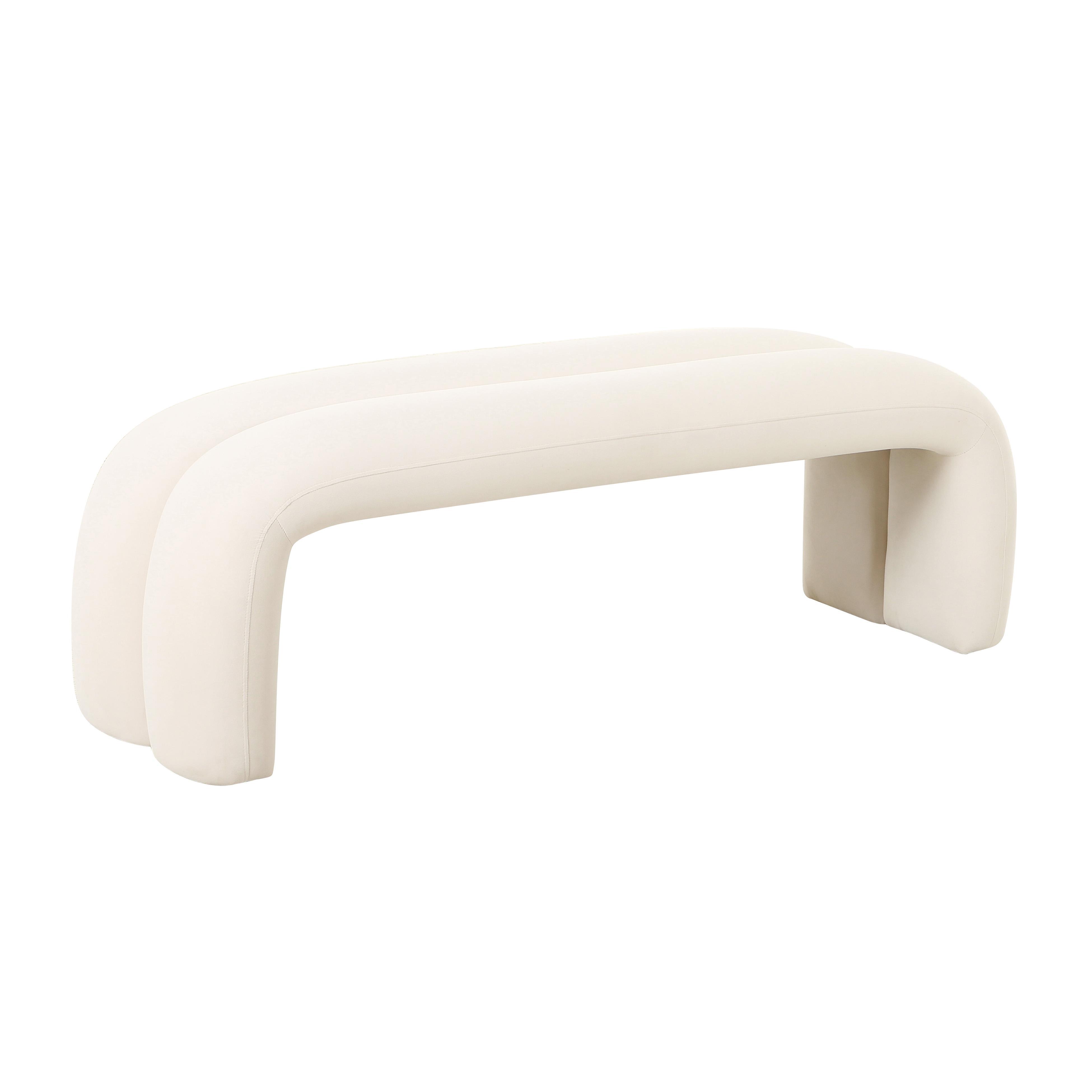 Leigh Channeled Bench, Cream, large