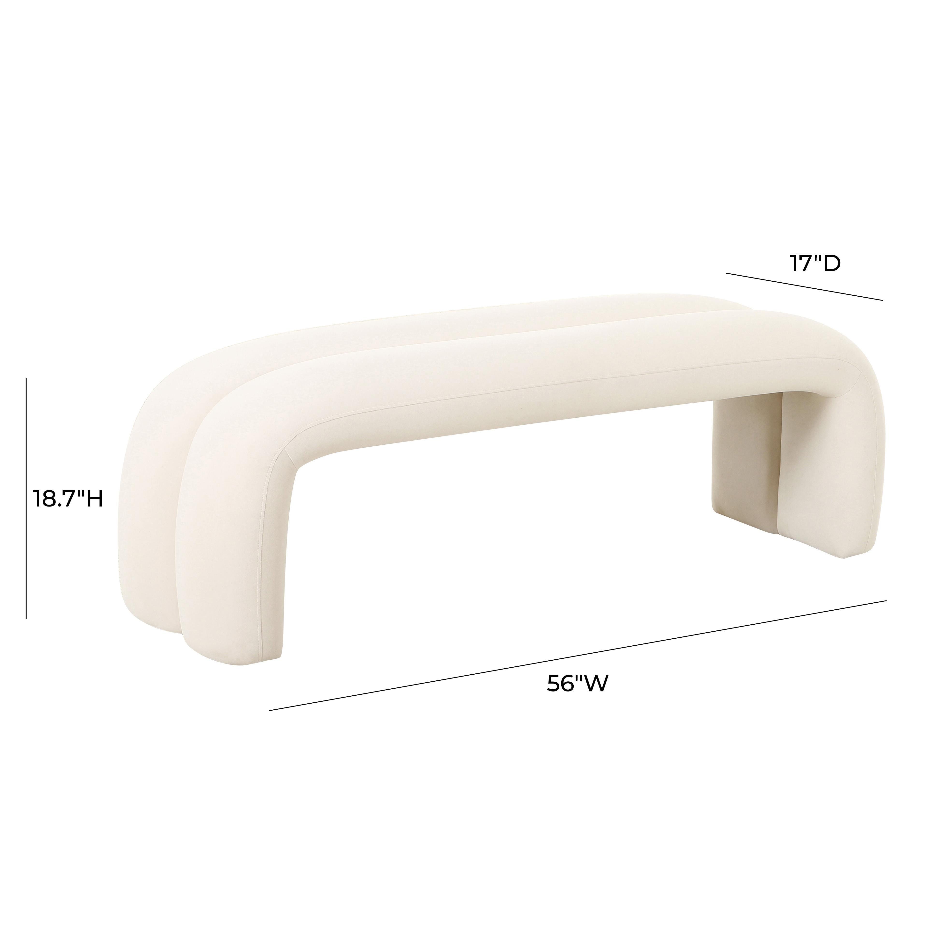 Leigh Channeled Bench, Cream, large