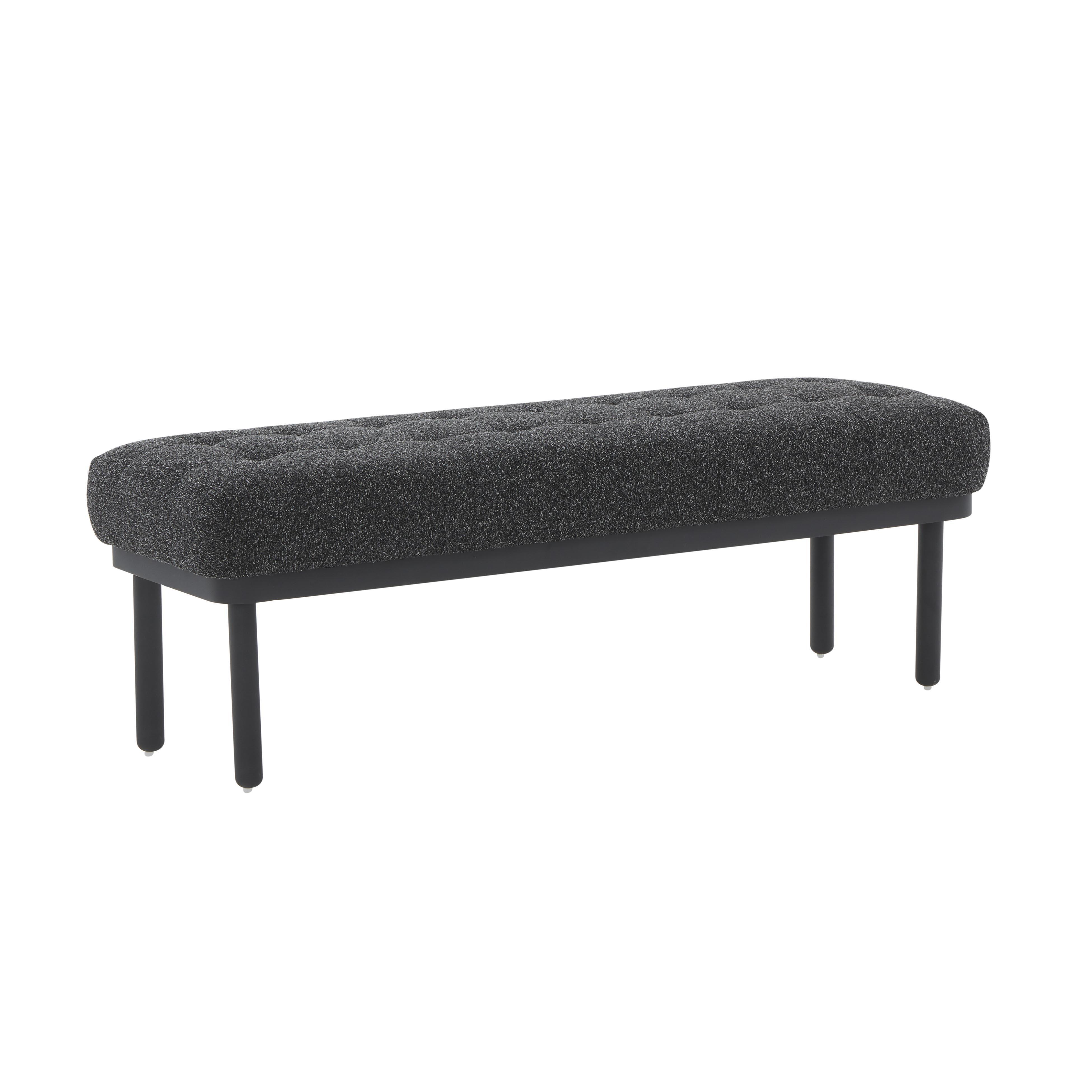 Olivia Boucle Bench, Black, large