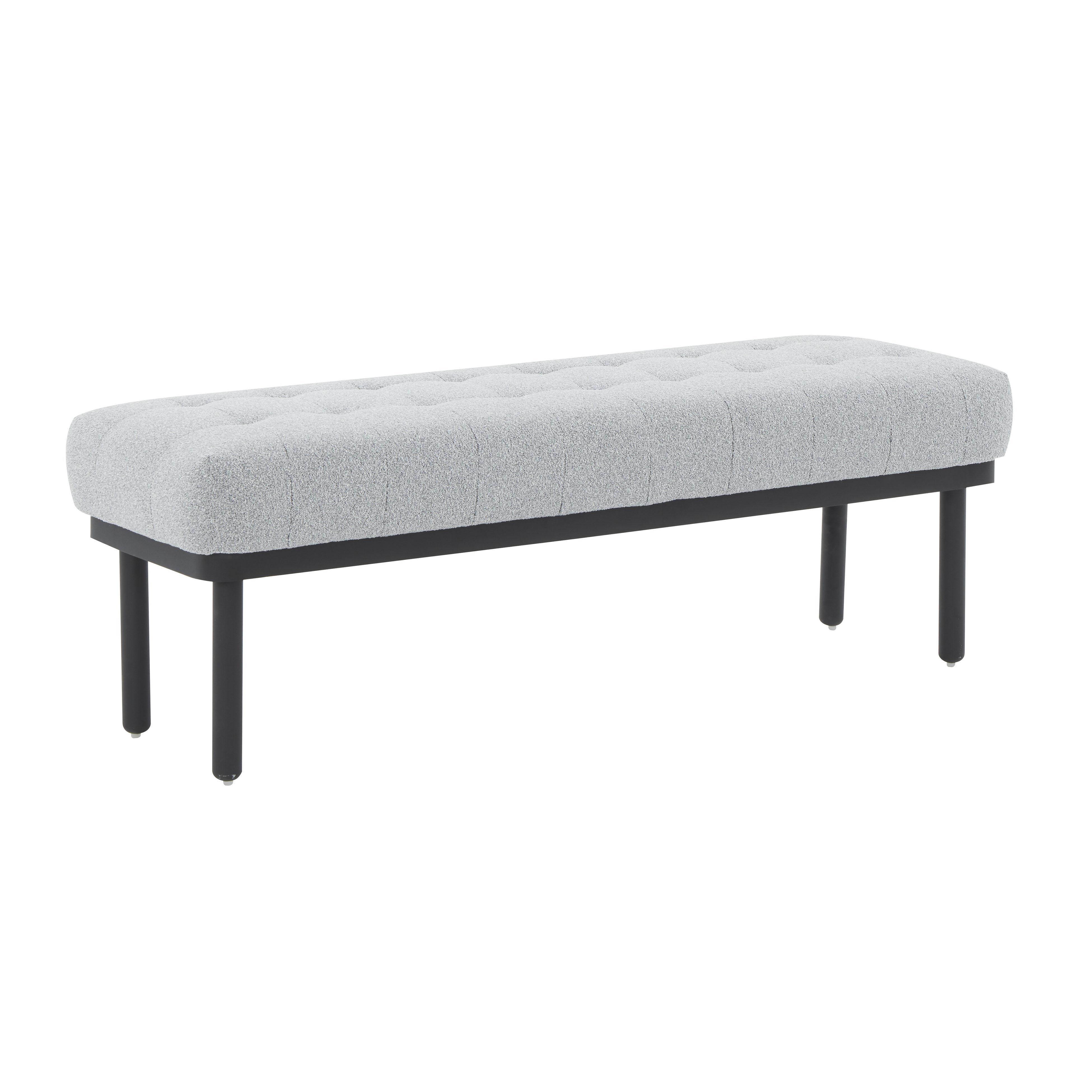 Olivia Boucle Bench, Gray, large