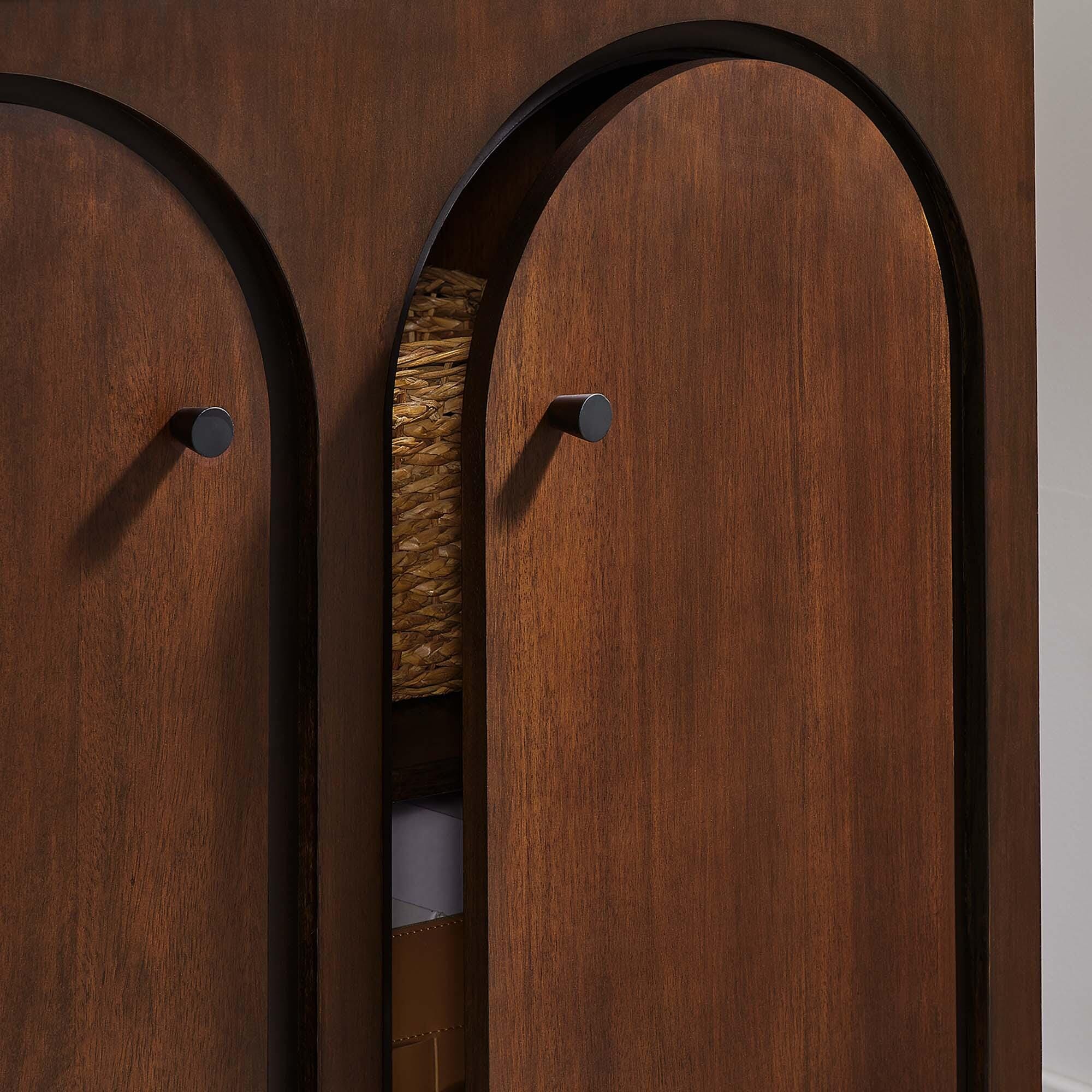 Modway Appia 36" Storage Cabinet, Walnut, large