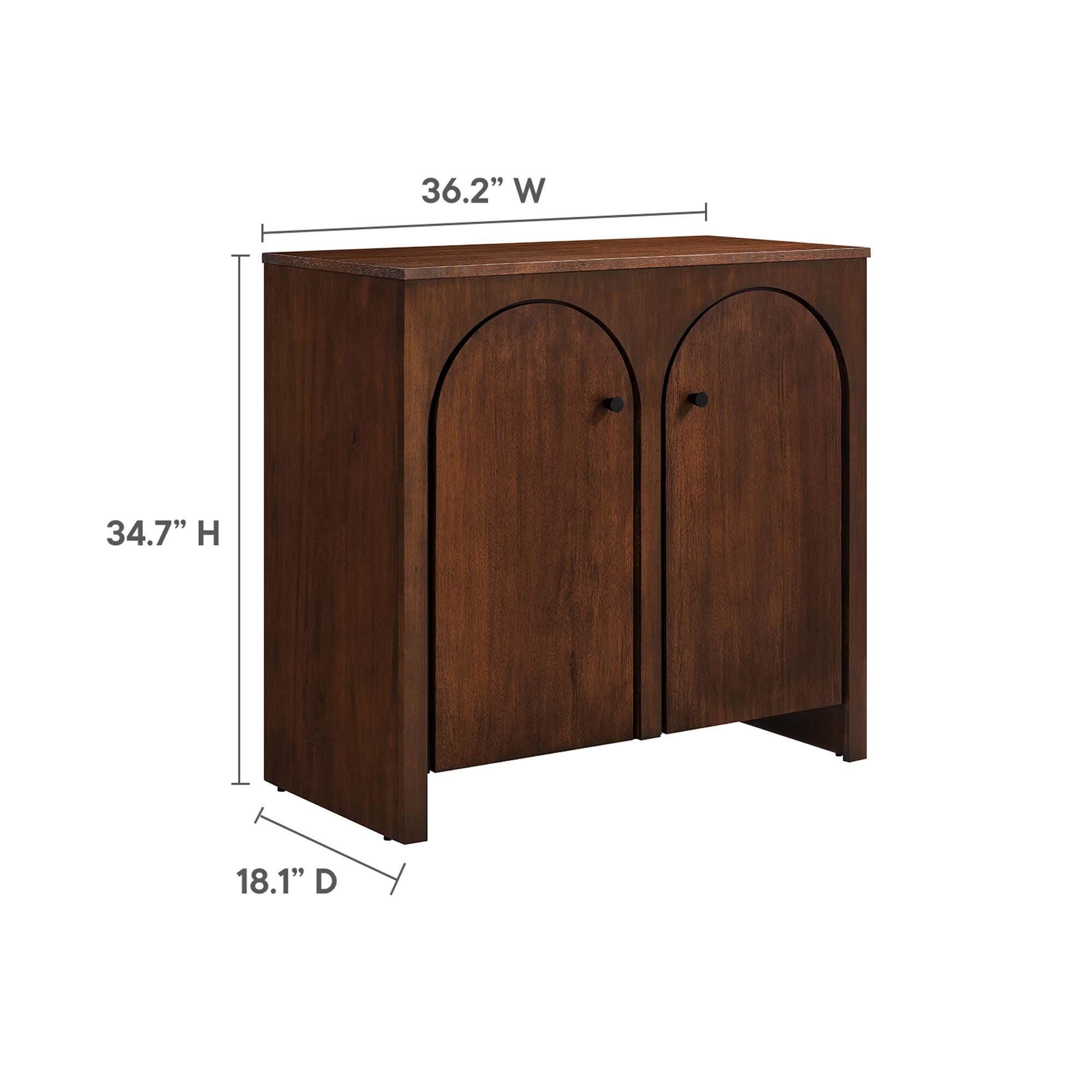 Modway Appia 36" Storage Cabinet, Walnut, large