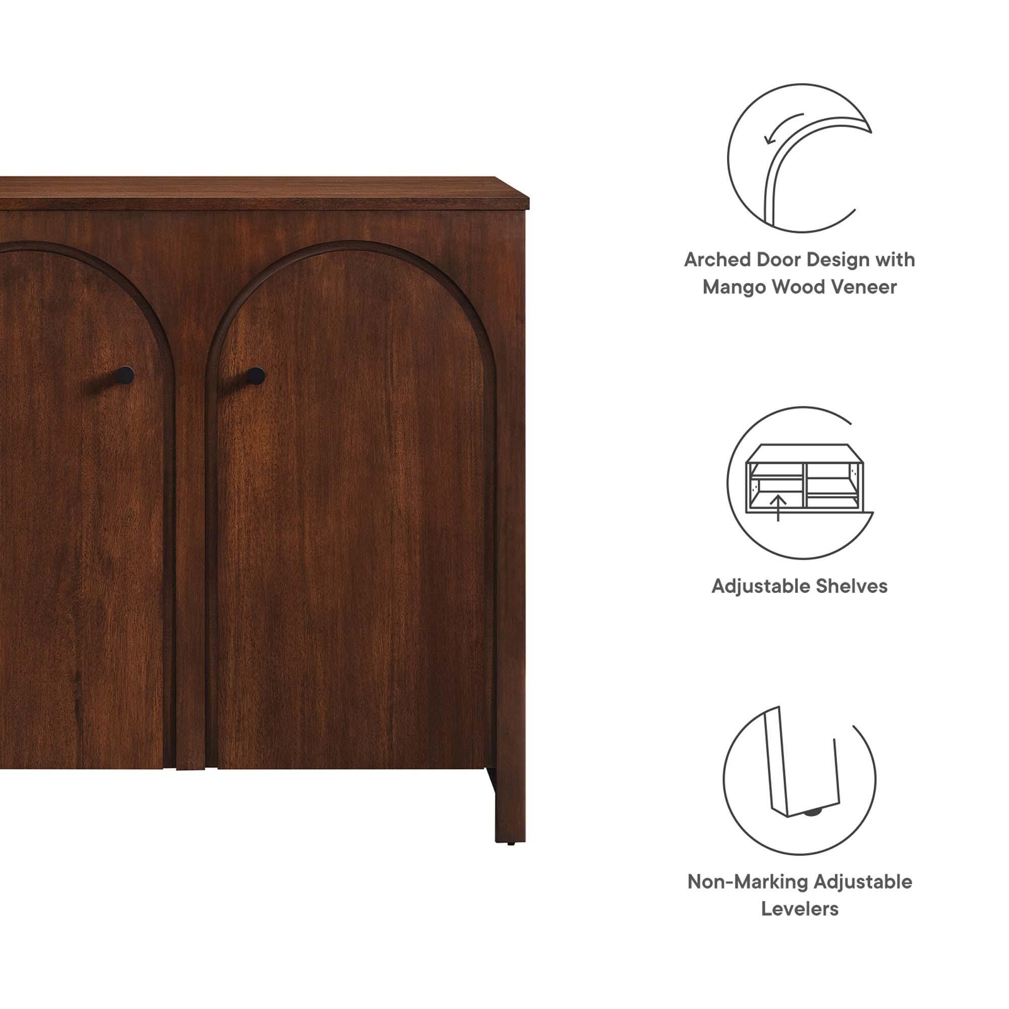 Modway Appia 36" Storage Cabinet, Walnut, large