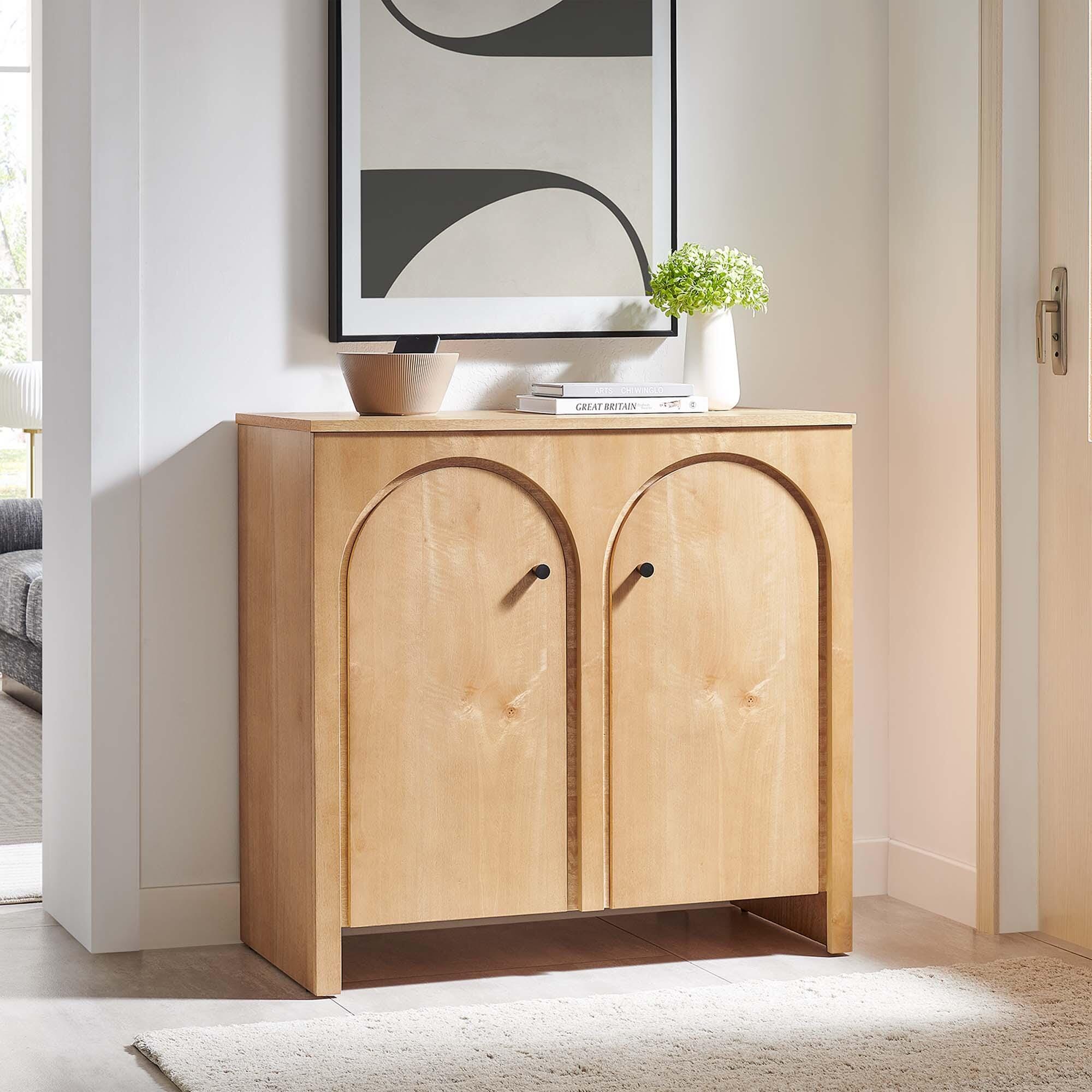 Modway Appia 36" Storage Cabinet, Oak, large