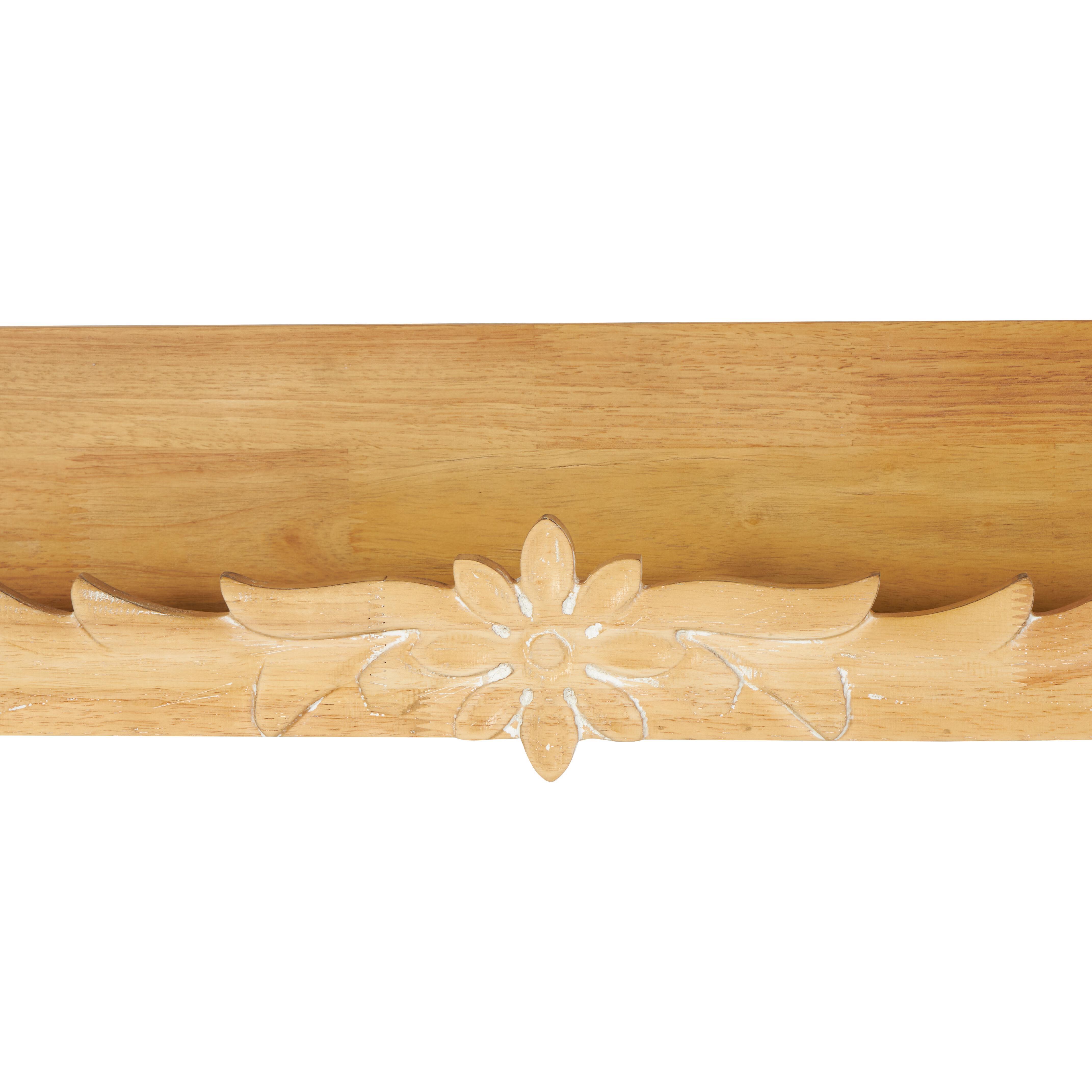 Bayberry Lane Floral Wall Shelf with Carved Scroll Lip, , large