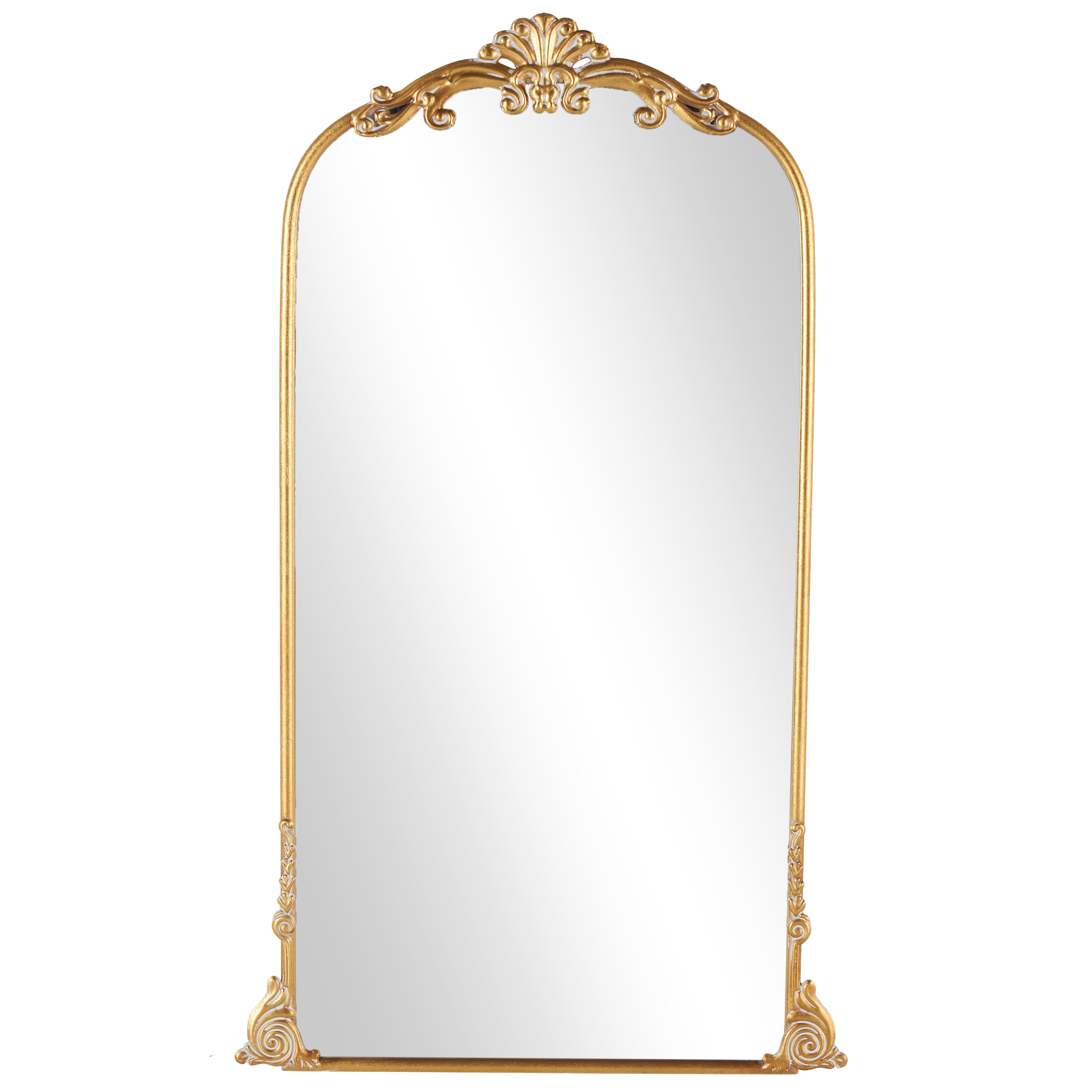 Bayberry Lane Ornate Arched Baroque Floor Mirror, , large